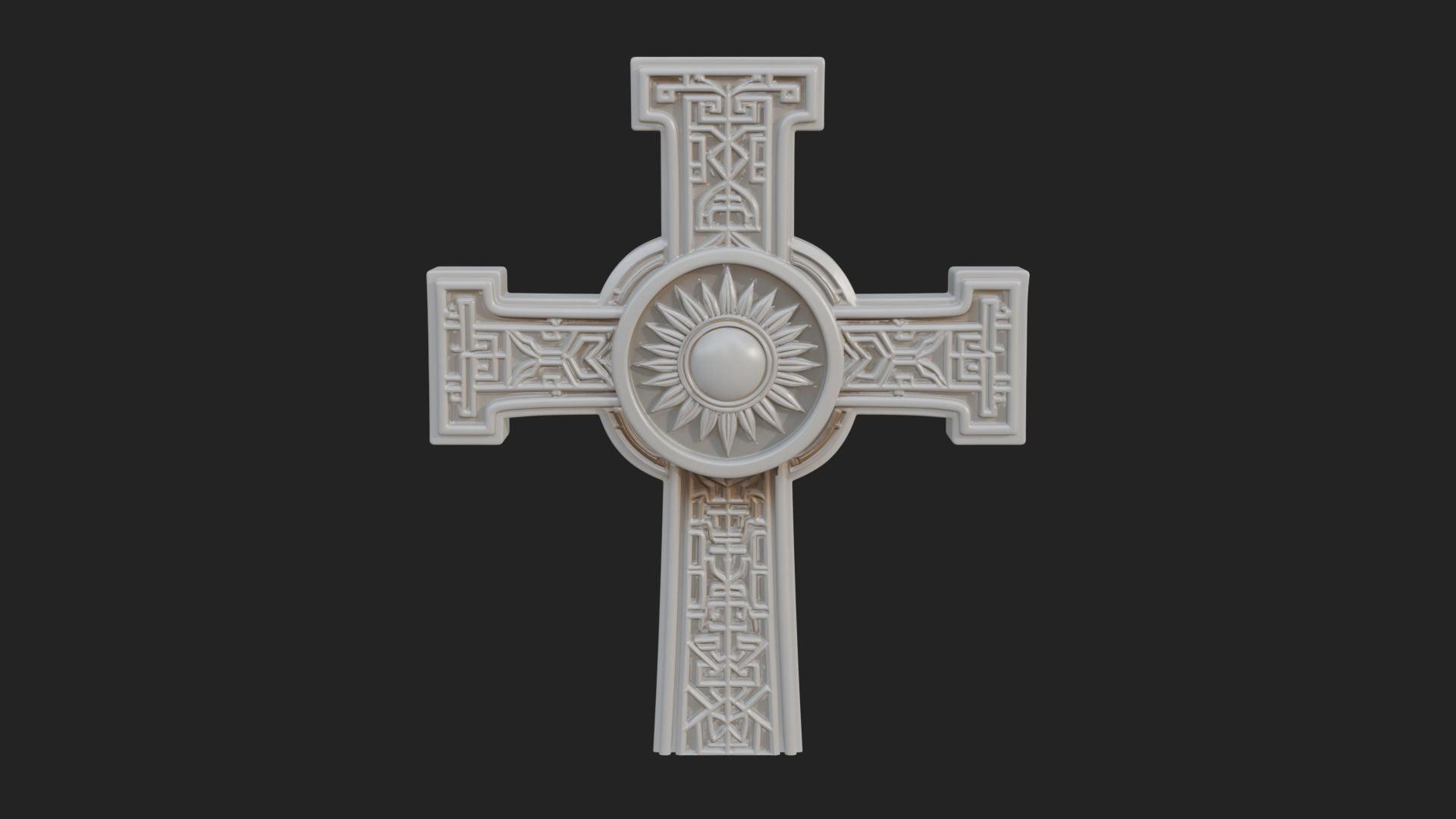 Carved Relief Wall Cross Design 202 3D Print Model 3D Model