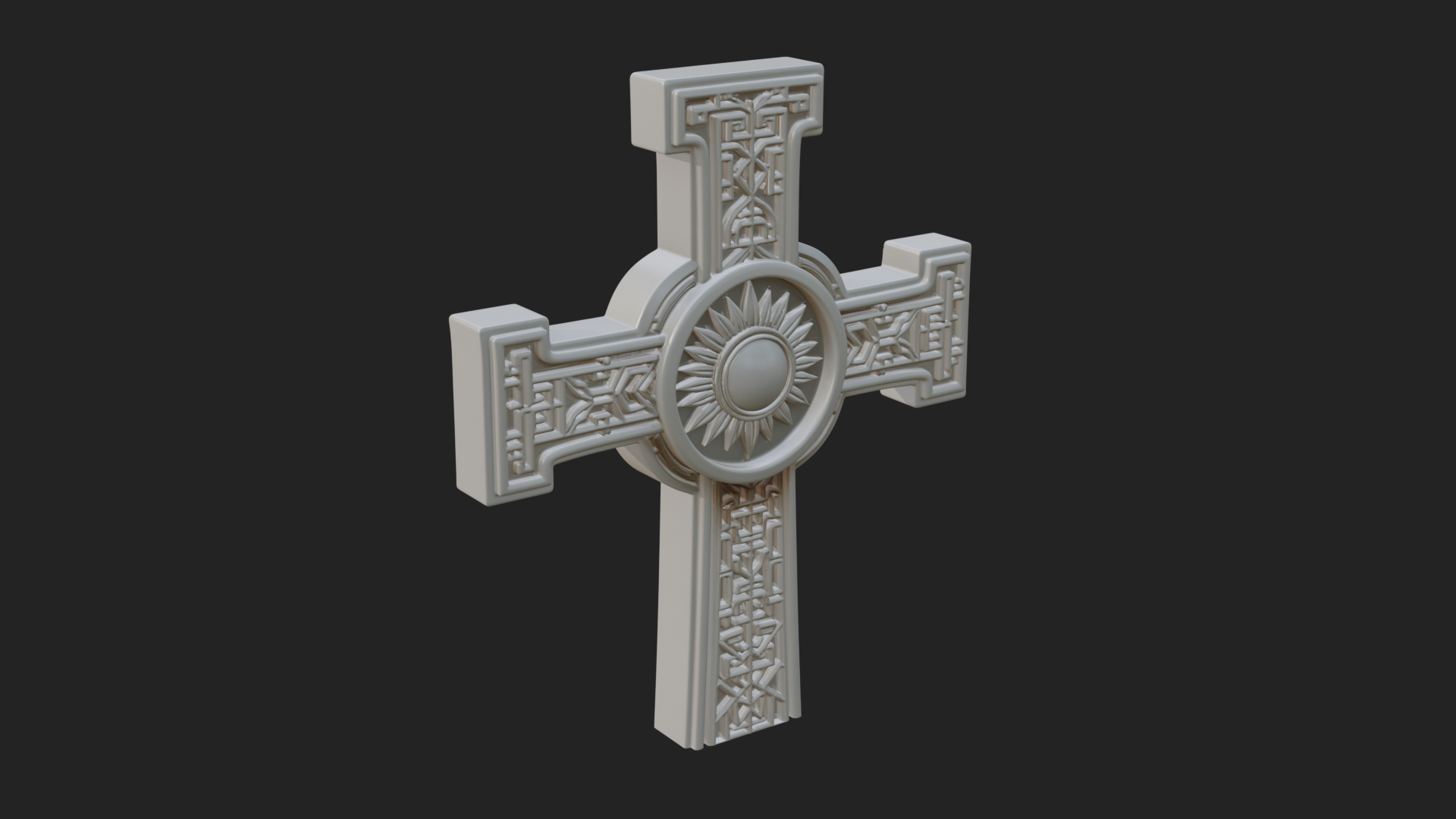 Carved Relief Wall Cross Design 202 3D Print Model 3D Model