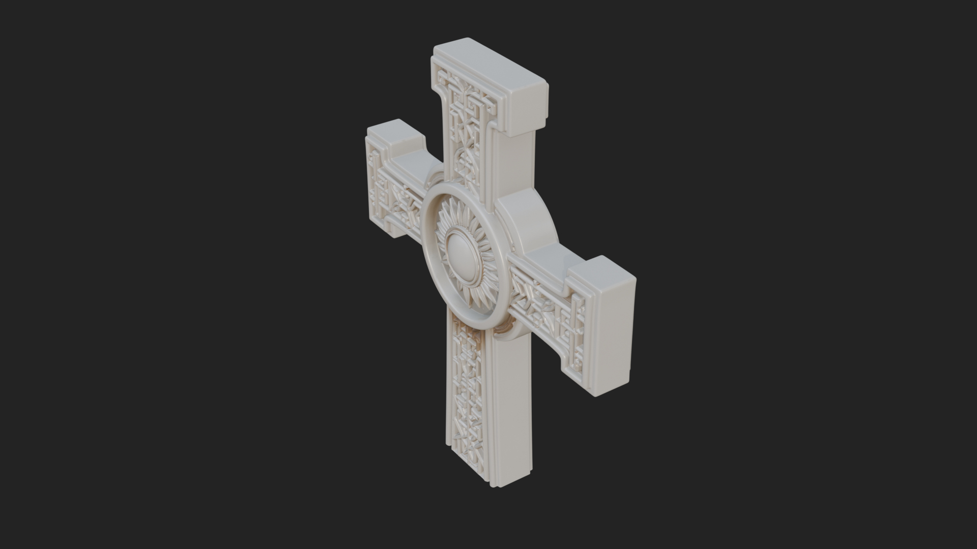 Carved Relief Wall Cross Design 202 3D Print Model 3D Model