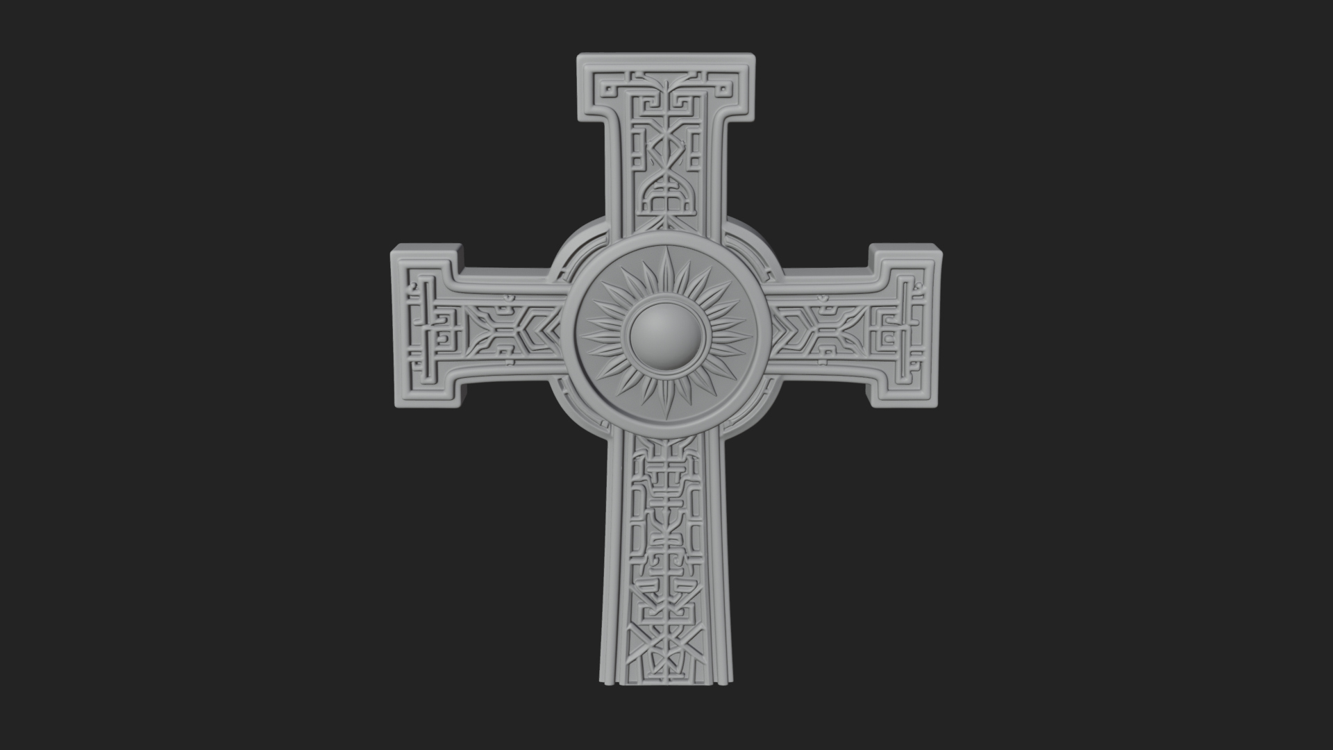 Carved Relief Wall Cross Design 202 3D Print Model 3D Model