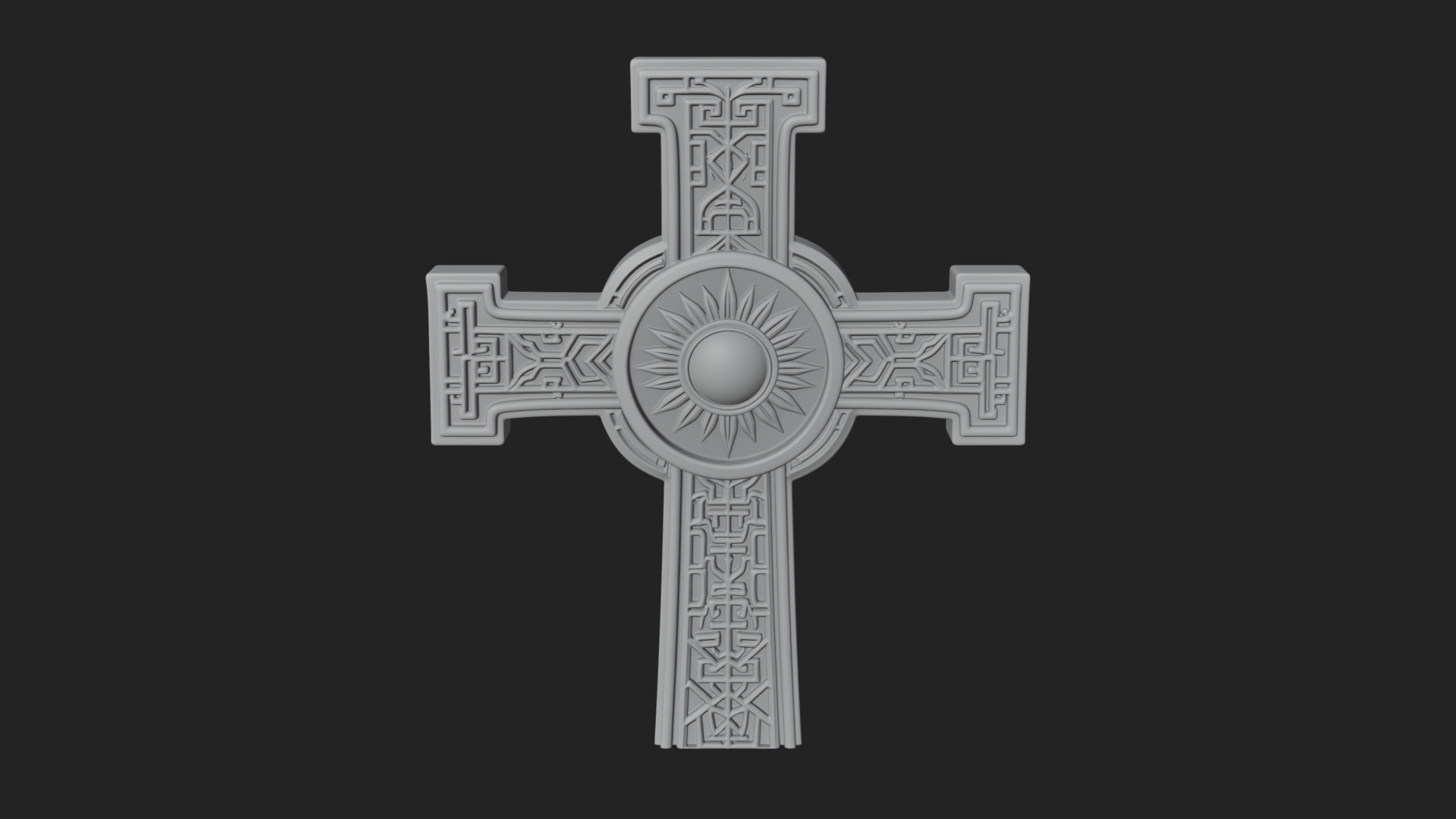 Carved Relief Wall Cross Design 202 3D Print Model 3D Model