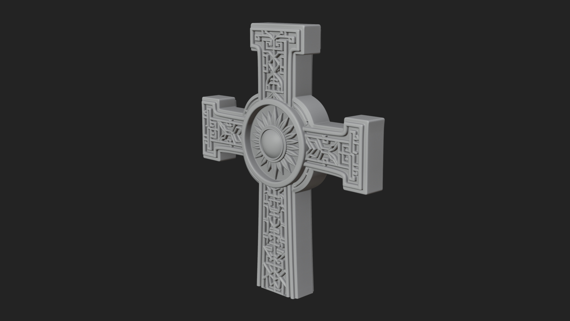 Carved Relief Wall Cross Design 202 3D Print Model 3D Model
