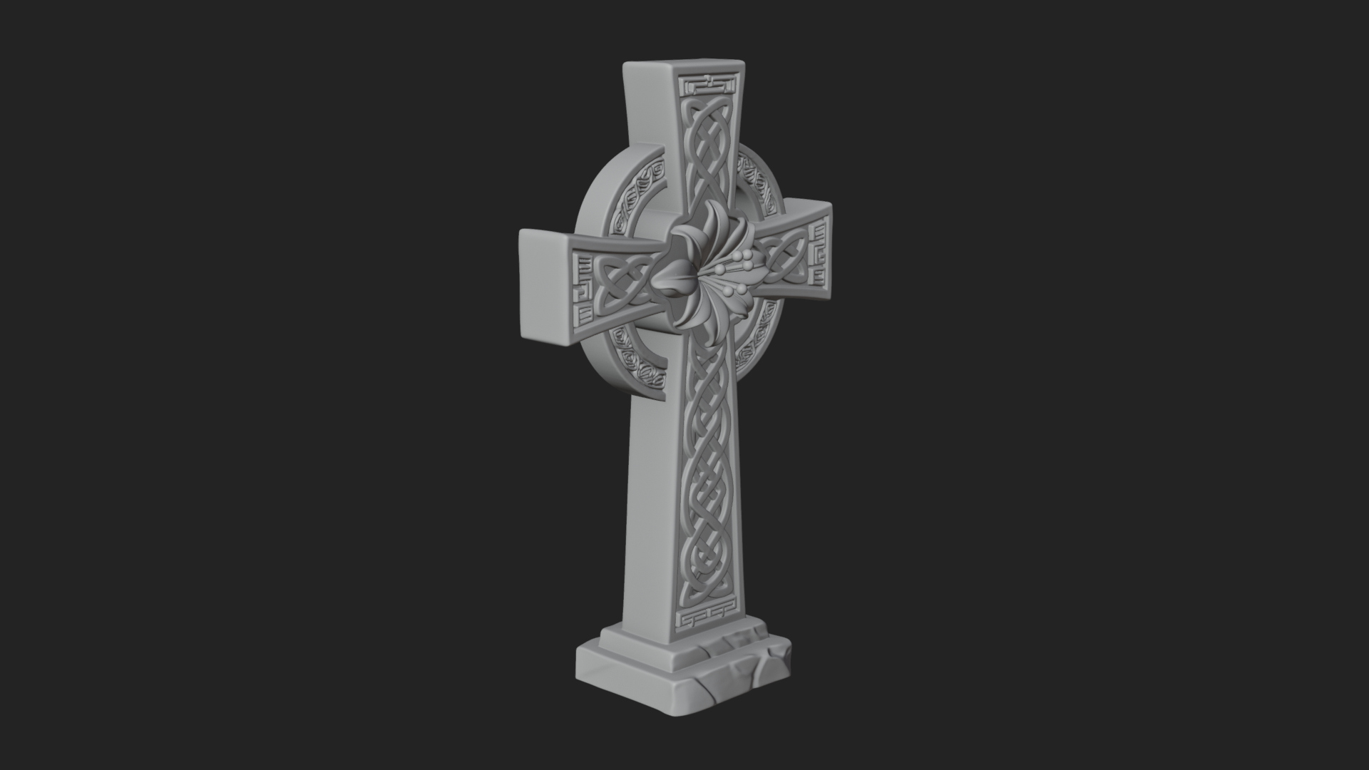 Carved Relief Wall Cross Design 203 3D Print Model 3D Model