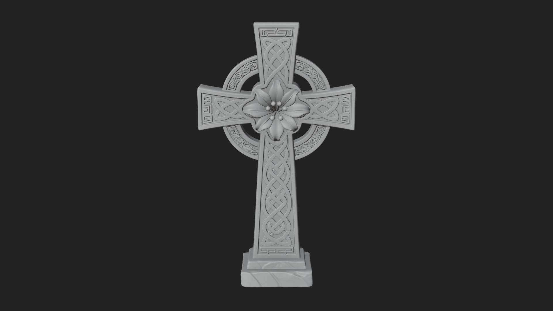 Carved Relief Wall Cross Design 203 3D Print Model 3D Model
