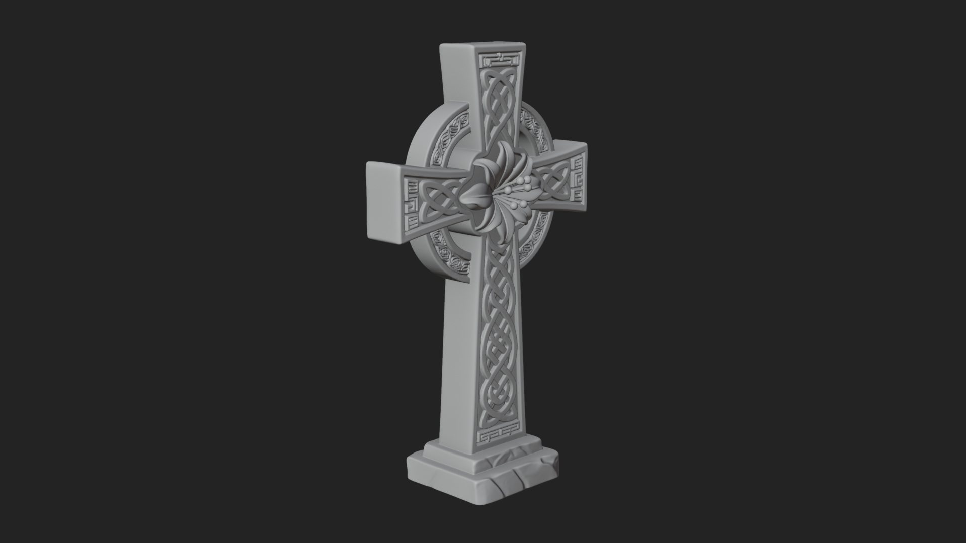 Carved Relief Wall Cross Design 203 3D Print Model 3D Model