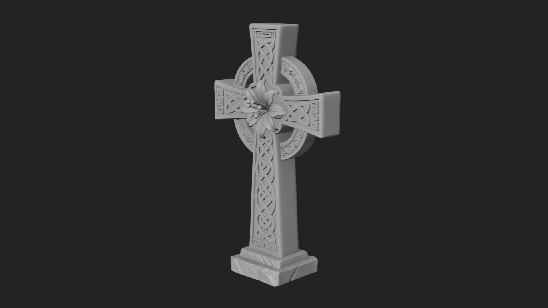 Carved Relief Wall Cross Design 203 3D Print Model 3D Model