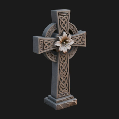 Carved Relief Wall Cross Design 203 3D Print Model