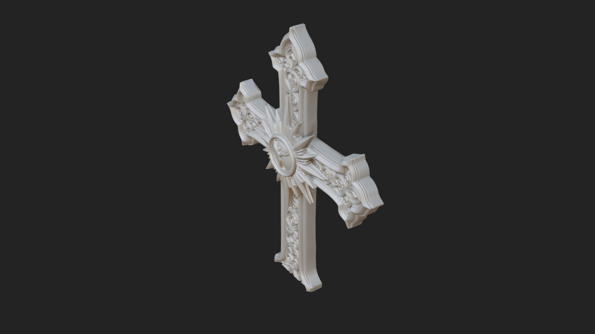 Carved Relief Wall Cross Design 204 3D Print Model 3D Model