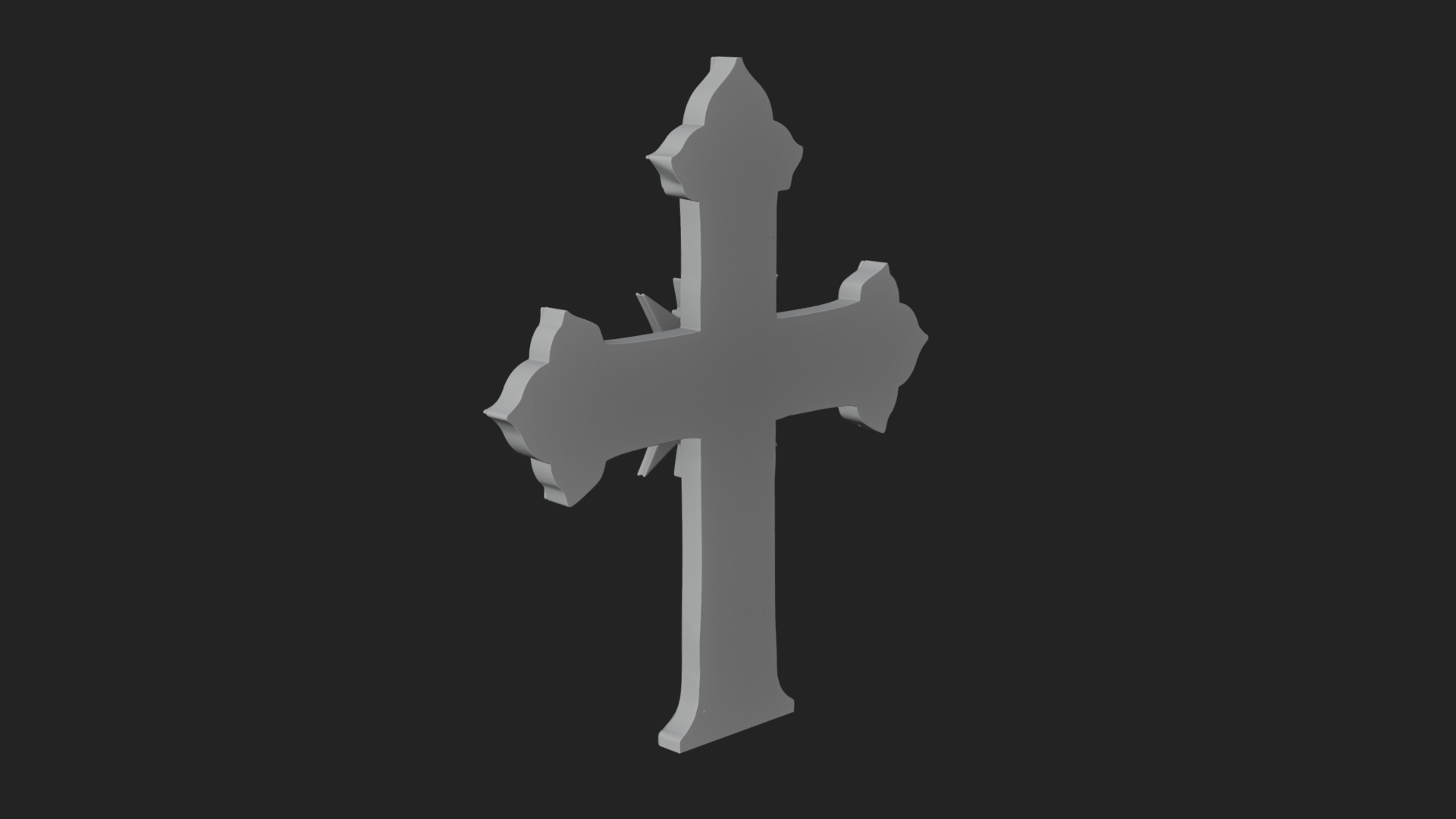 Carved Relief Wall Cross Design 204 3D Print Model 3D Model