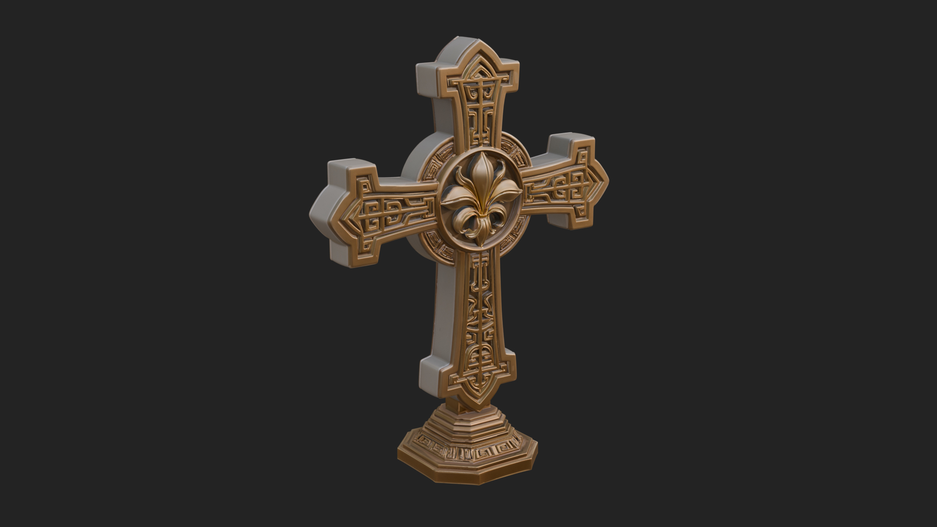 Carved Relief Wall Cross Design 205 3D Print Model 3D Model