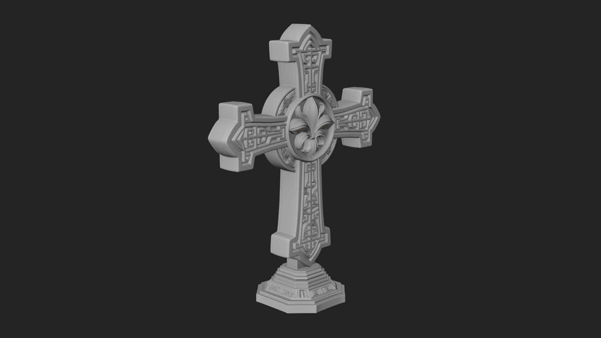 Carved Relief Wall Cross Design 205 3D Print Model 3D Model