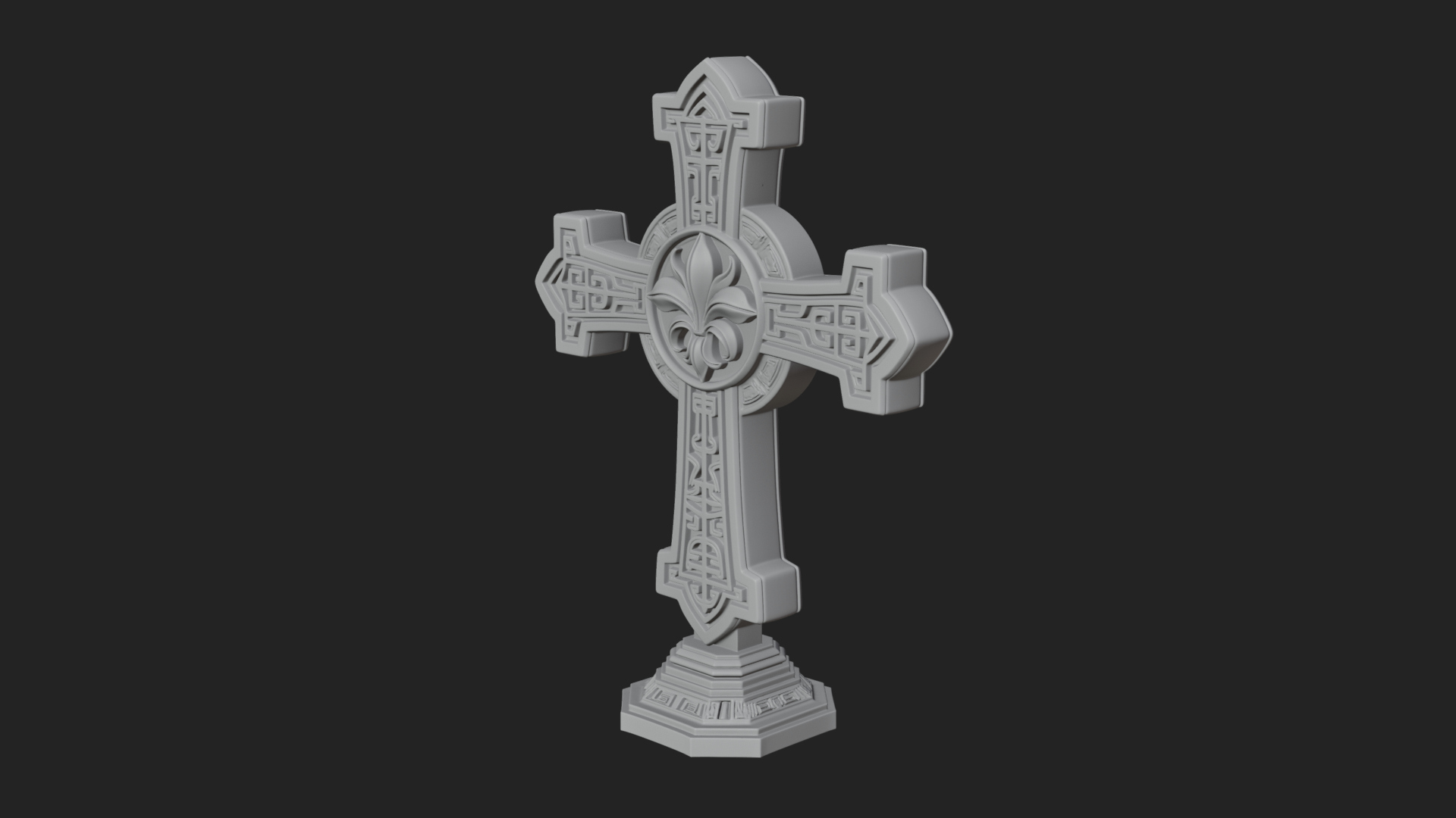 Carved Relief Wall Cross Design 205 3D Print Model 3D Model