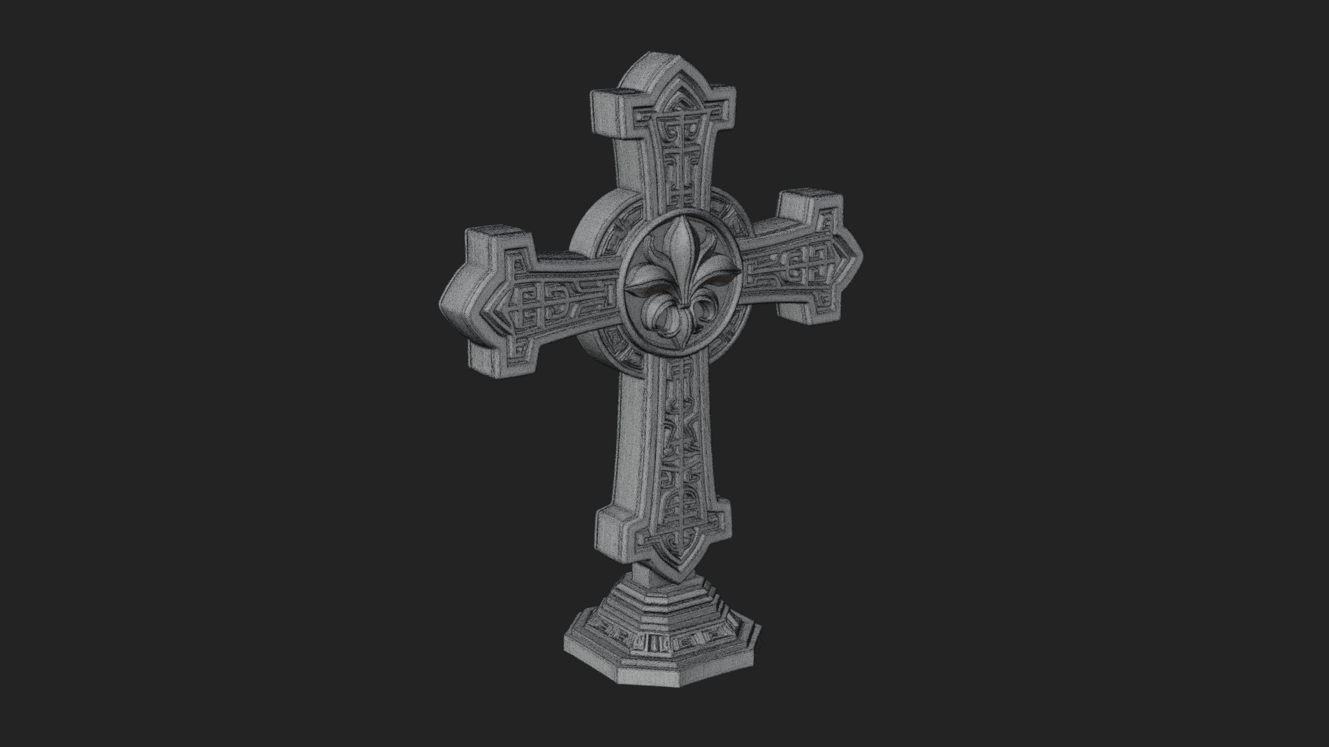 Carved Relief Wall Cross Design 205 3D Print Model 3D Model