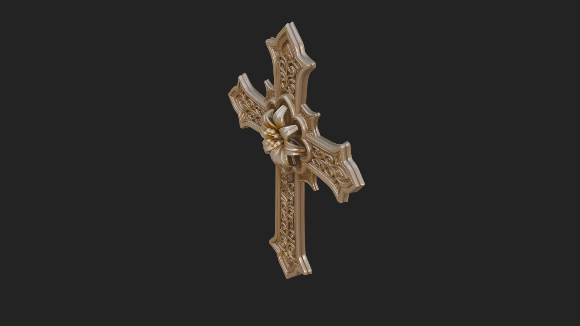 Carved Relief Wall Cross Design 206 3D Print Model 3D Model