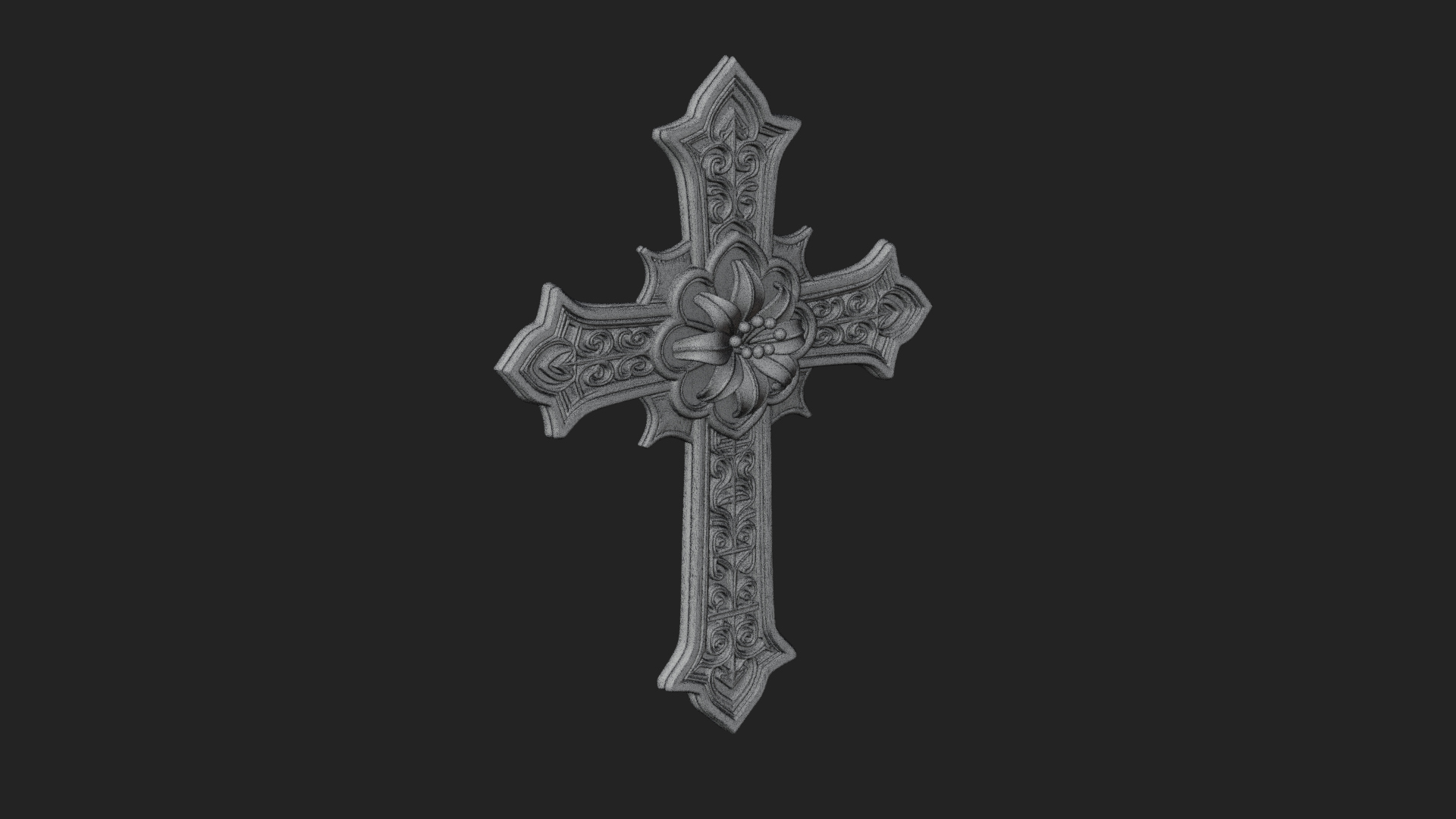 Carved Relief Wall Cross Design 206 3D Print Model 3D Model