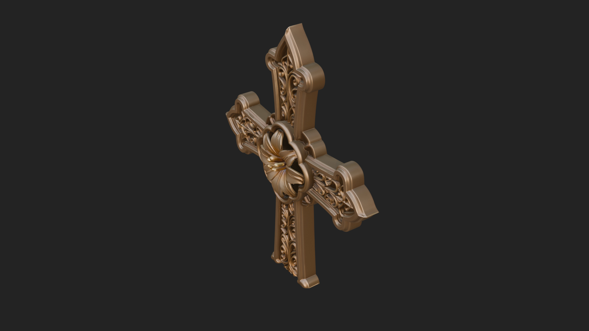 Carved Relief Wall Cross Design 208 3D Print Model 3D Model