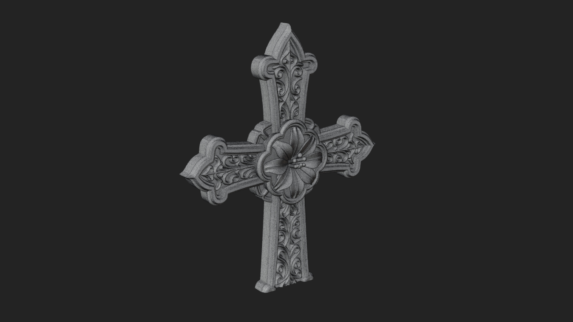 Carved Relief Wall Cross Design 208 3D Print Model 3D Model