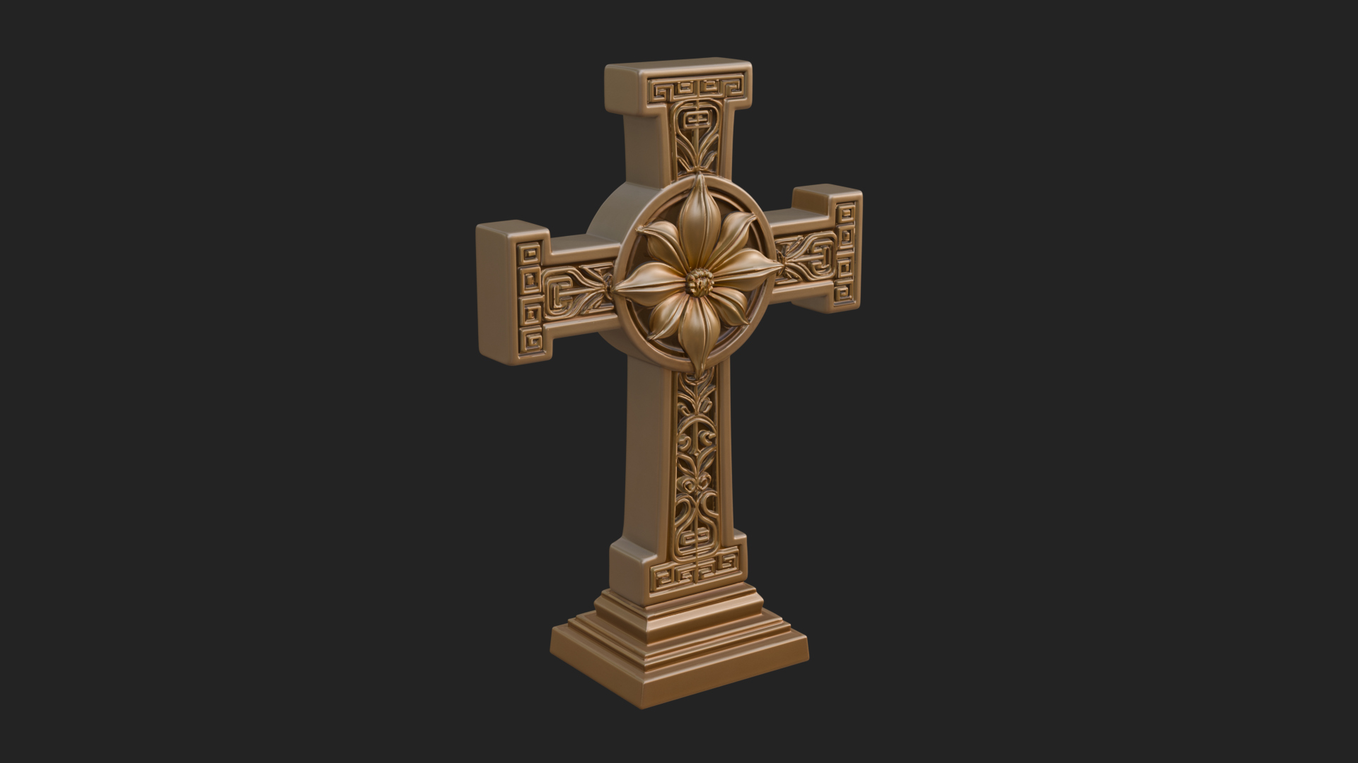 Carved Relief Wall Cross Design 209 3D Print Model 3D Model