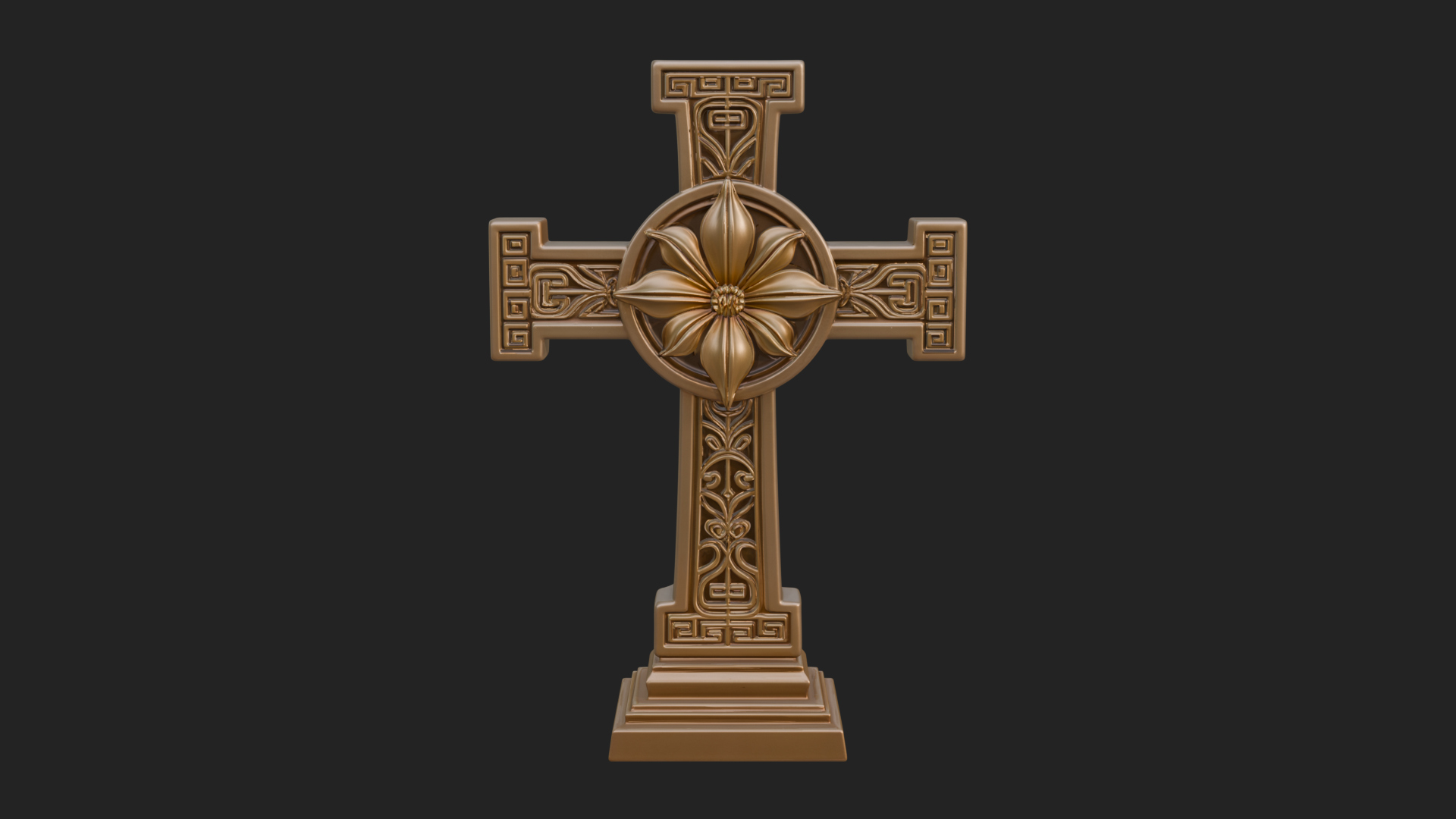 Carved Relief Wall Cross Design 209 3D Print Model 3D Model