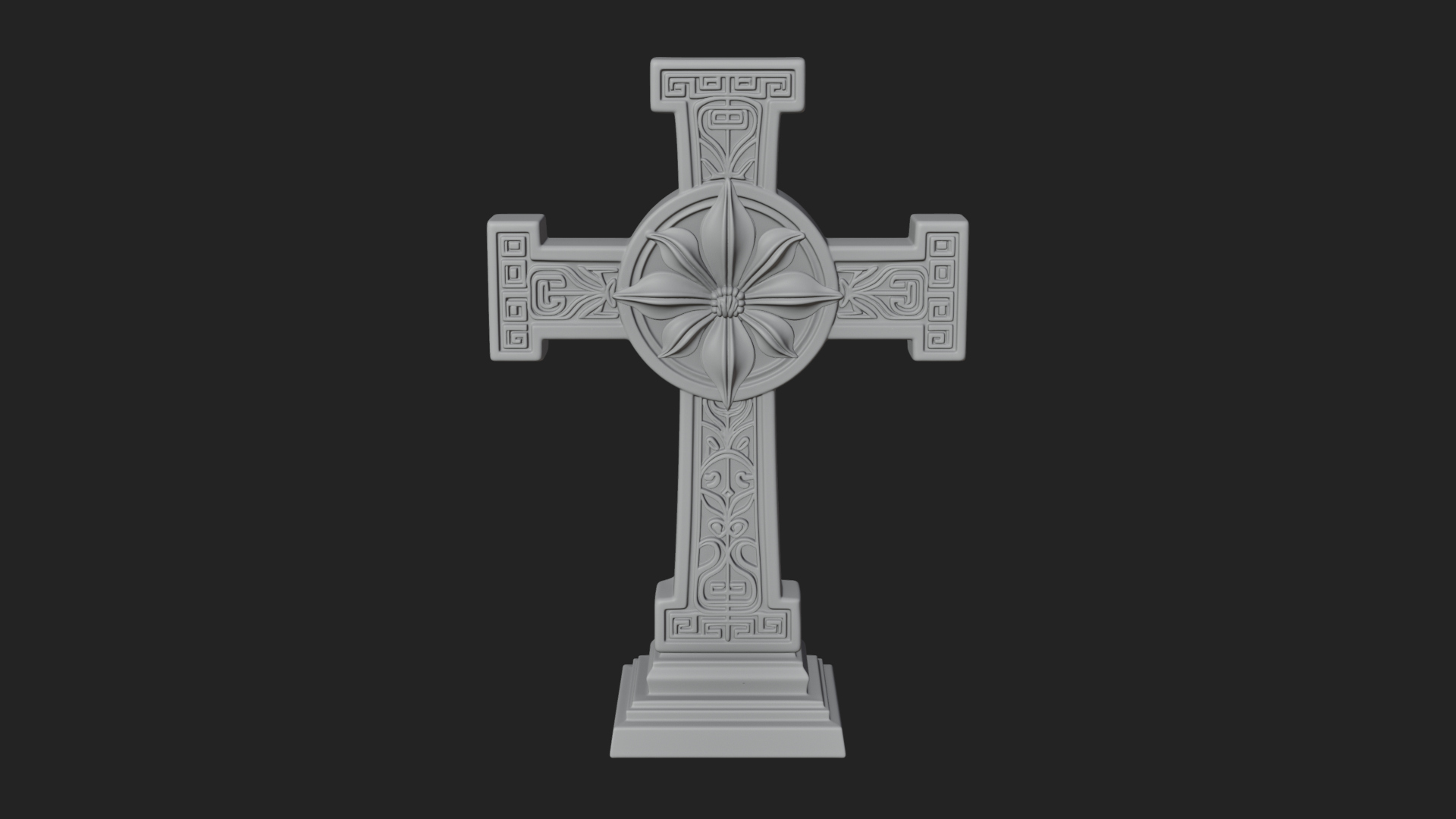 Carved Relief Wall Cross Design 209 3D Print Model 3D Model