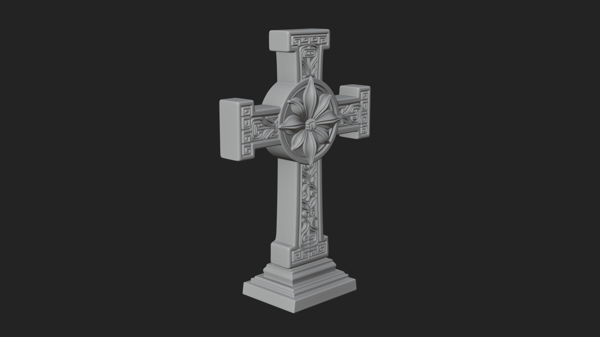 Carved Relief Wall Cross Design 209 3D Print Model 3D Model
