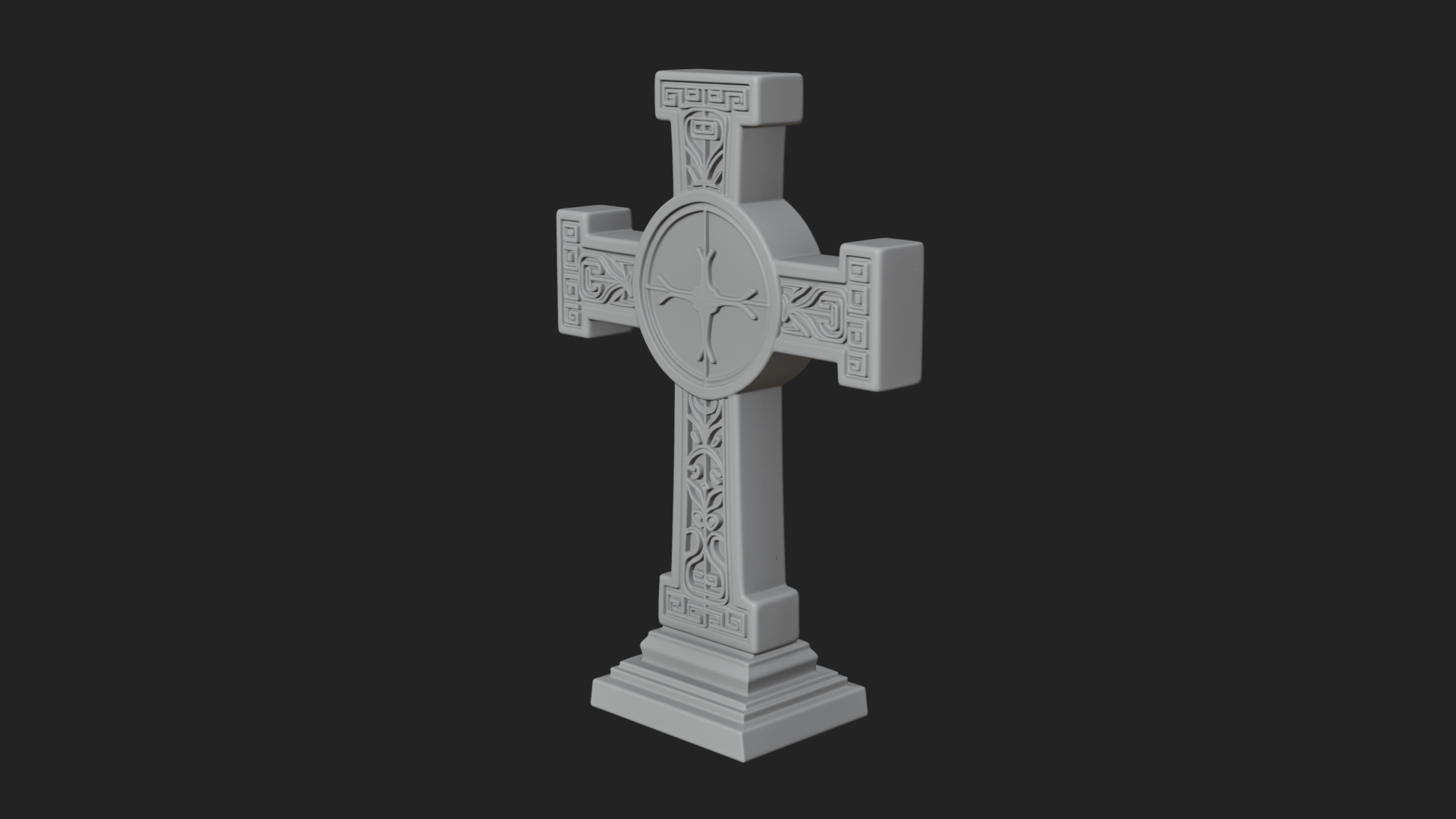 Carved Relief Wall Cross Design 209 3D Print Model 3D Model