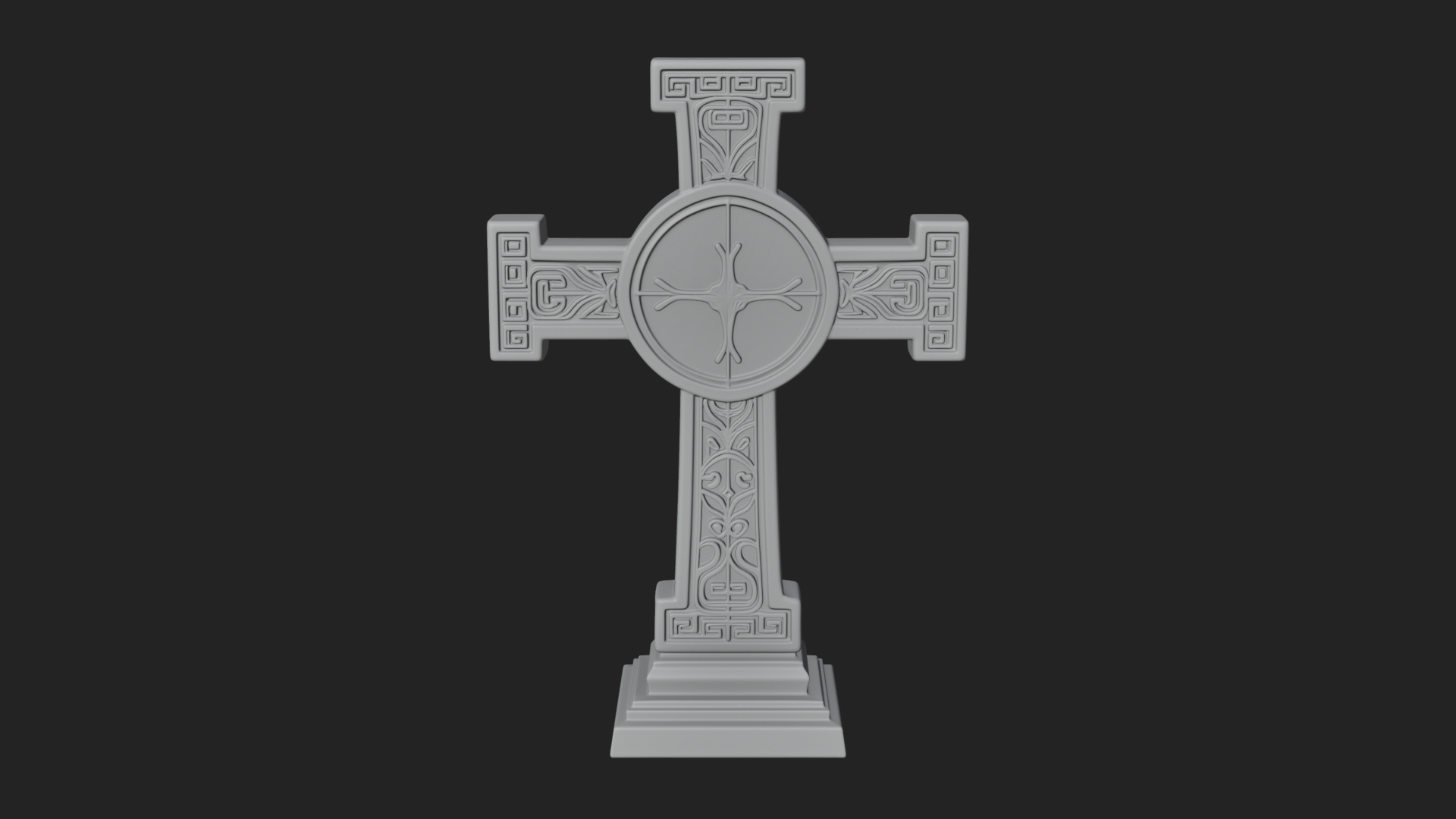 Carved Relief Wall Cross Design 209 3D Print Model 3D Model