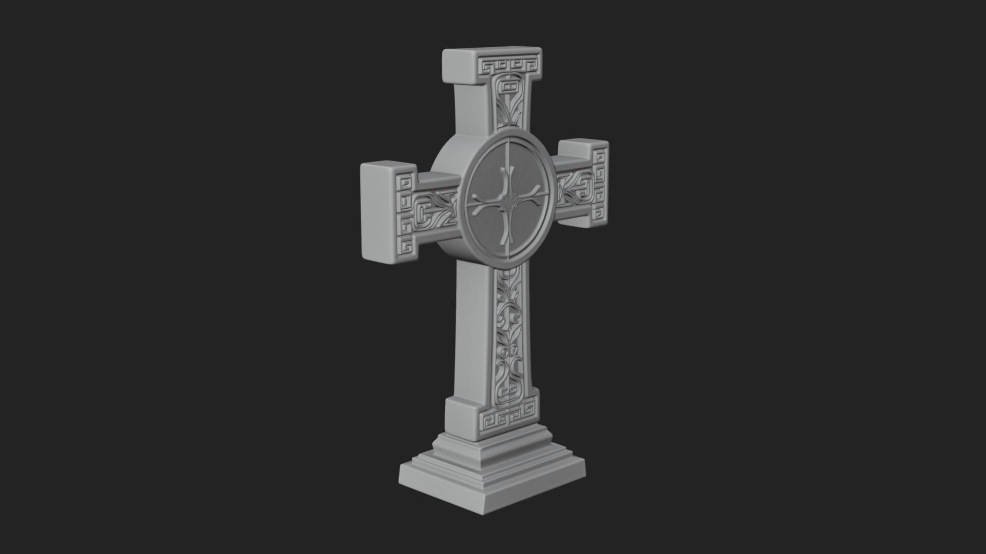 Carved Relief Wall Cross Design 209 3D Print Model 3D Model