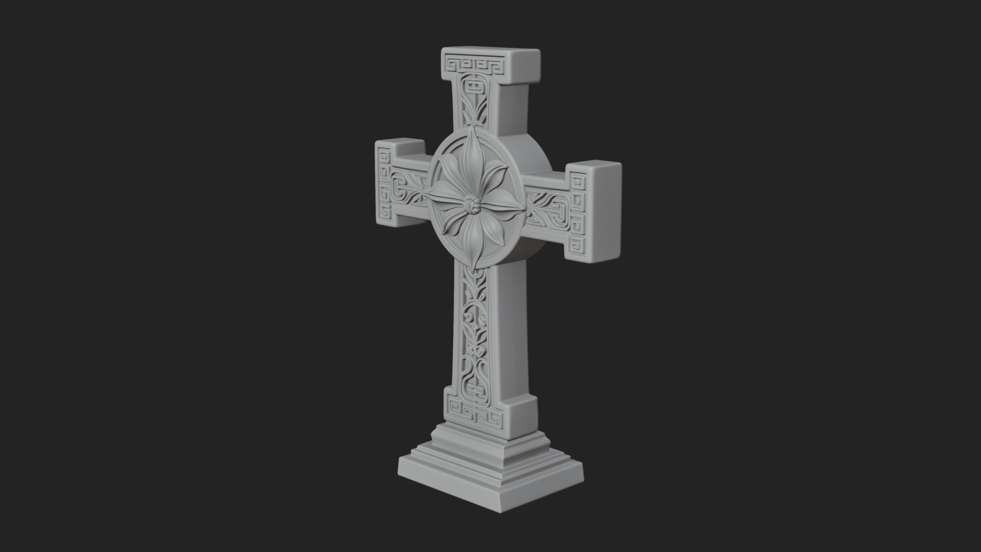 Carved Relief Wall Cross Design 209 3D Print Model 3D Model