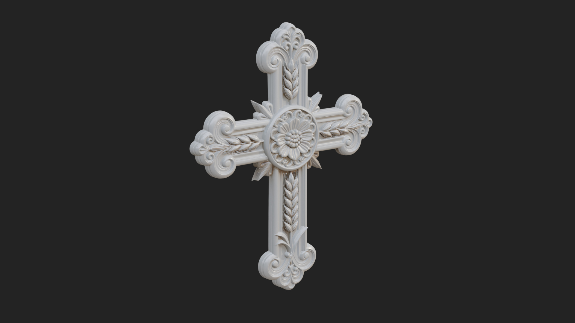 Carved Relief Wall Cross Design 21 3D Print Model 3D Model