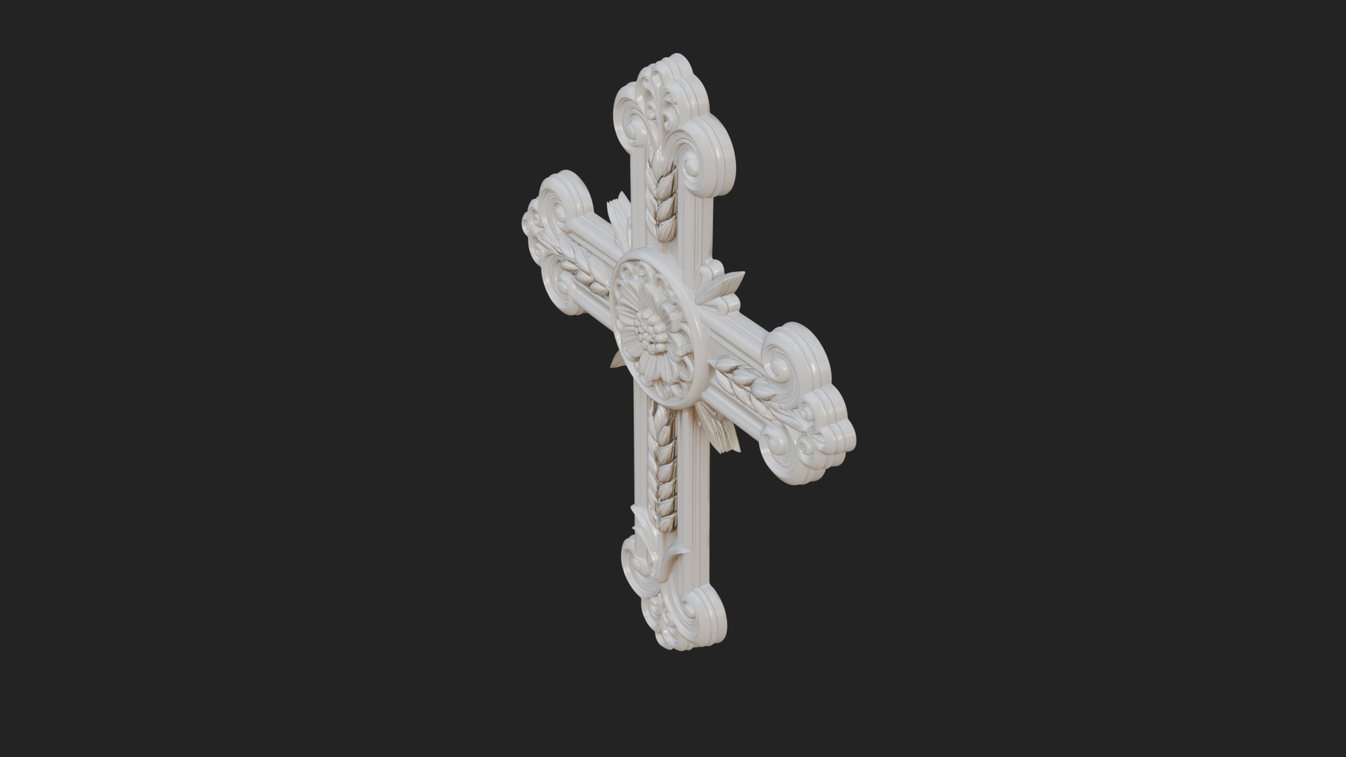 Carved Relief Wall Cross Design 21 3D Print Model 3D Model