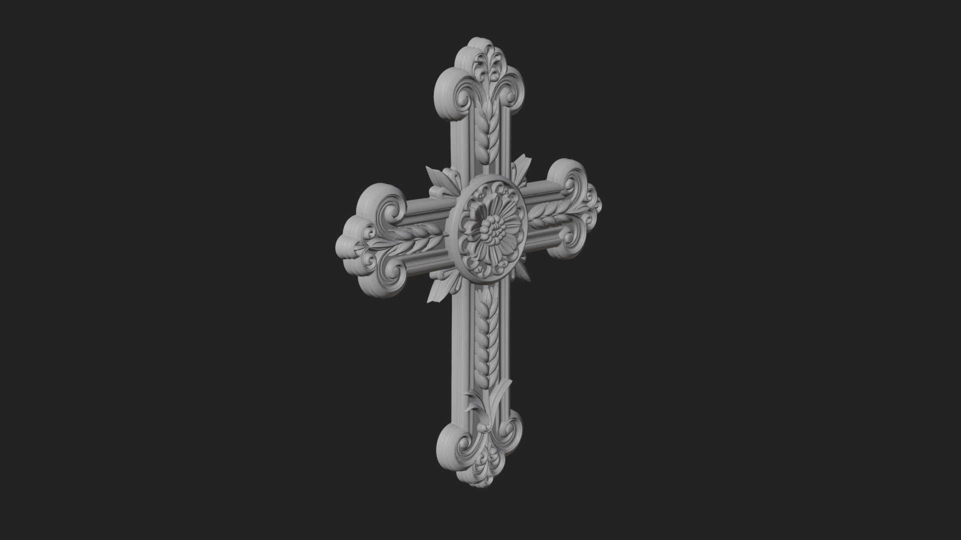 Carved Relief Wall Cross Design 21 3D Print Model 3D Model