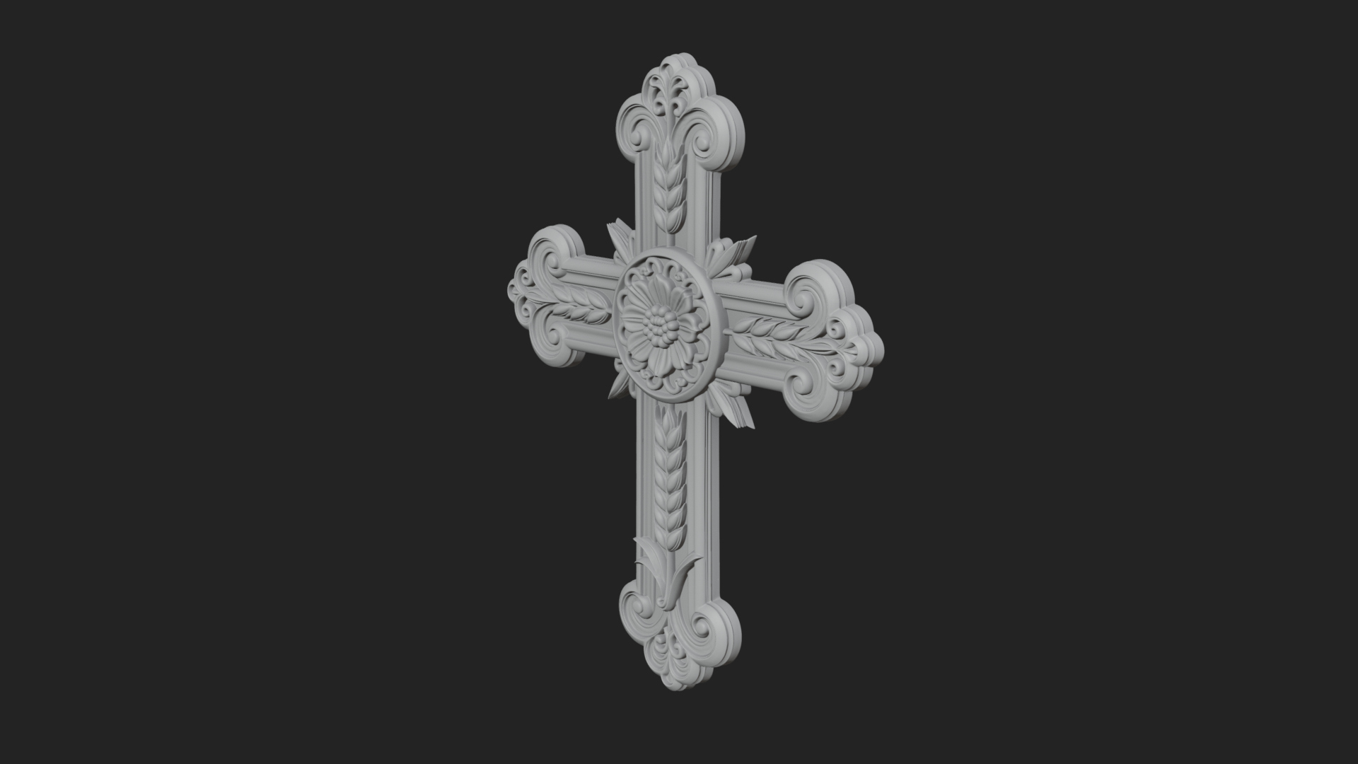 Carved Relief Wall Cross Design 21 3D Print Model 3D Model