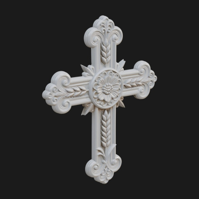Carved Relief Wall Cross Design 21 3D Print Model