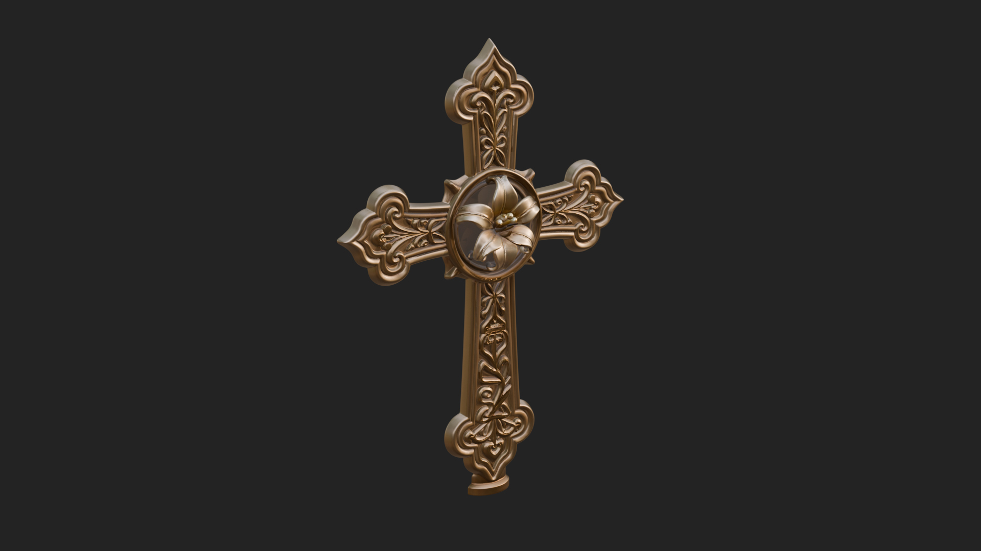 Carved Relief Wall Cross Design 210 3D Print Model 3D Model