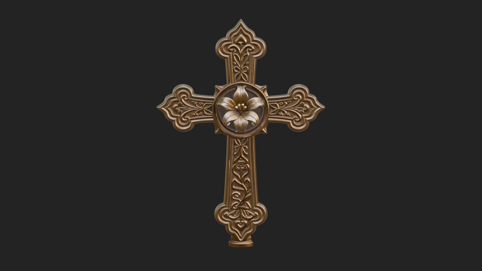 Carved Relief Wall Cross Design 210 3D Print Model 3D Model