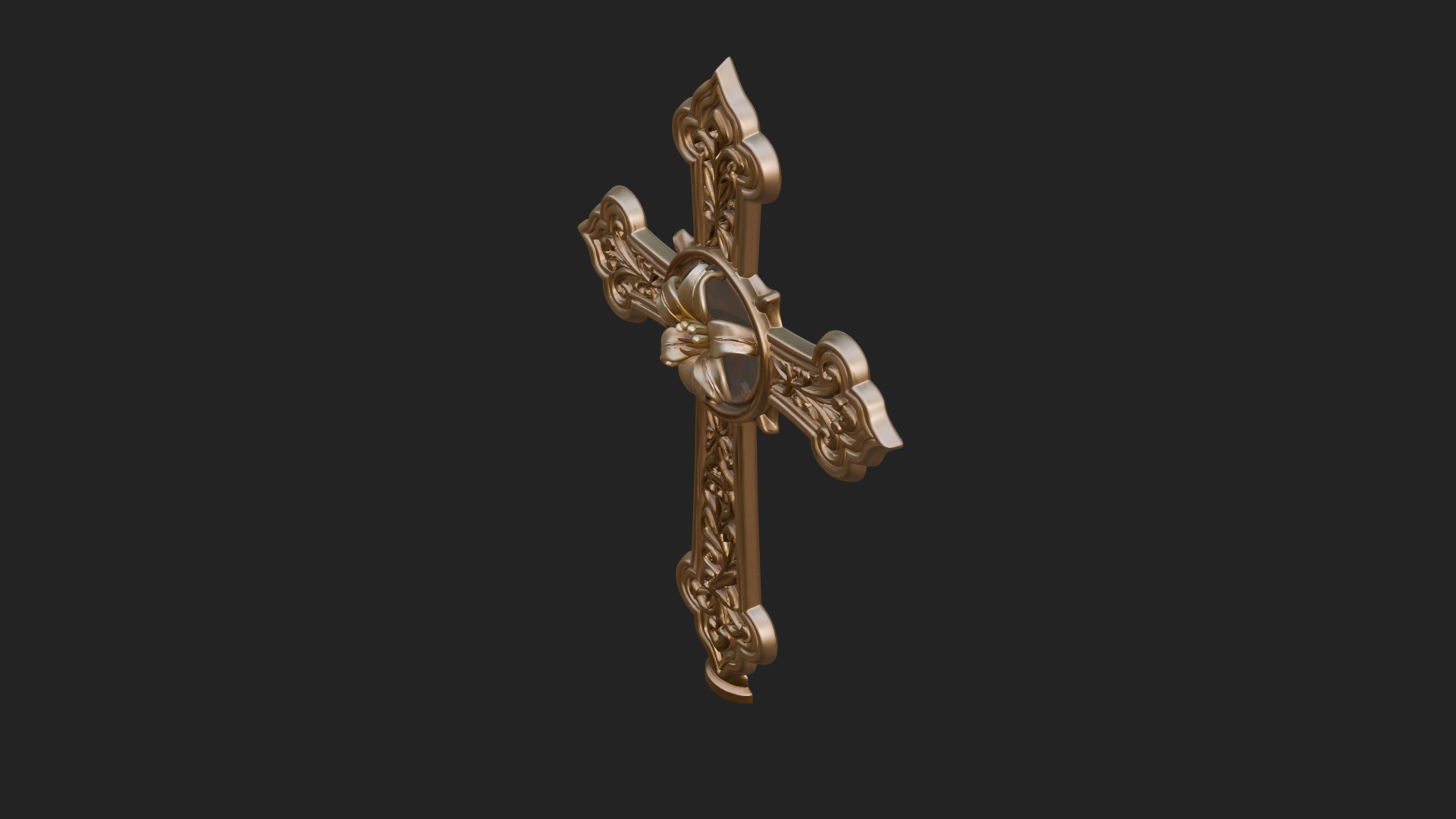 Carved Relief Wall Cross Design 210 3D Print Model 3D Model