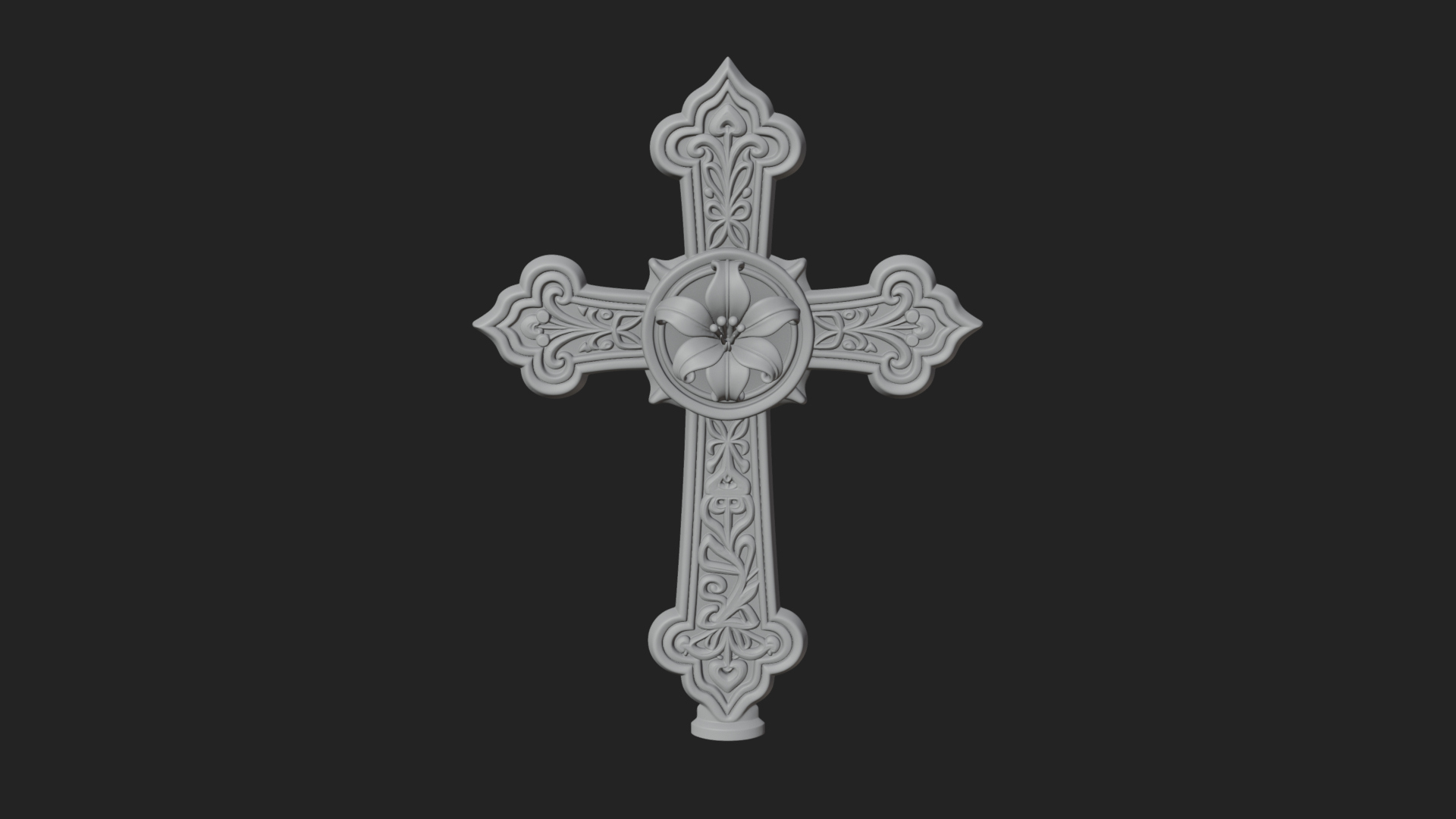 Carved Relief Wall Cross Design 210 3D Print Model 3D Model