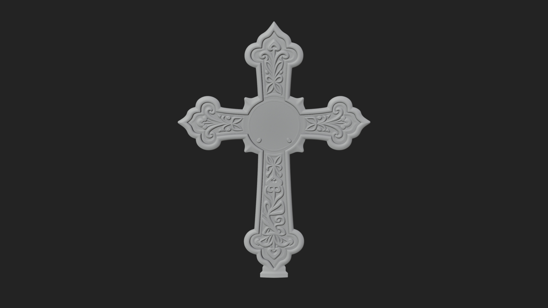 Carved Relief Wall Cross Design 210 3D Print Model 3D Model