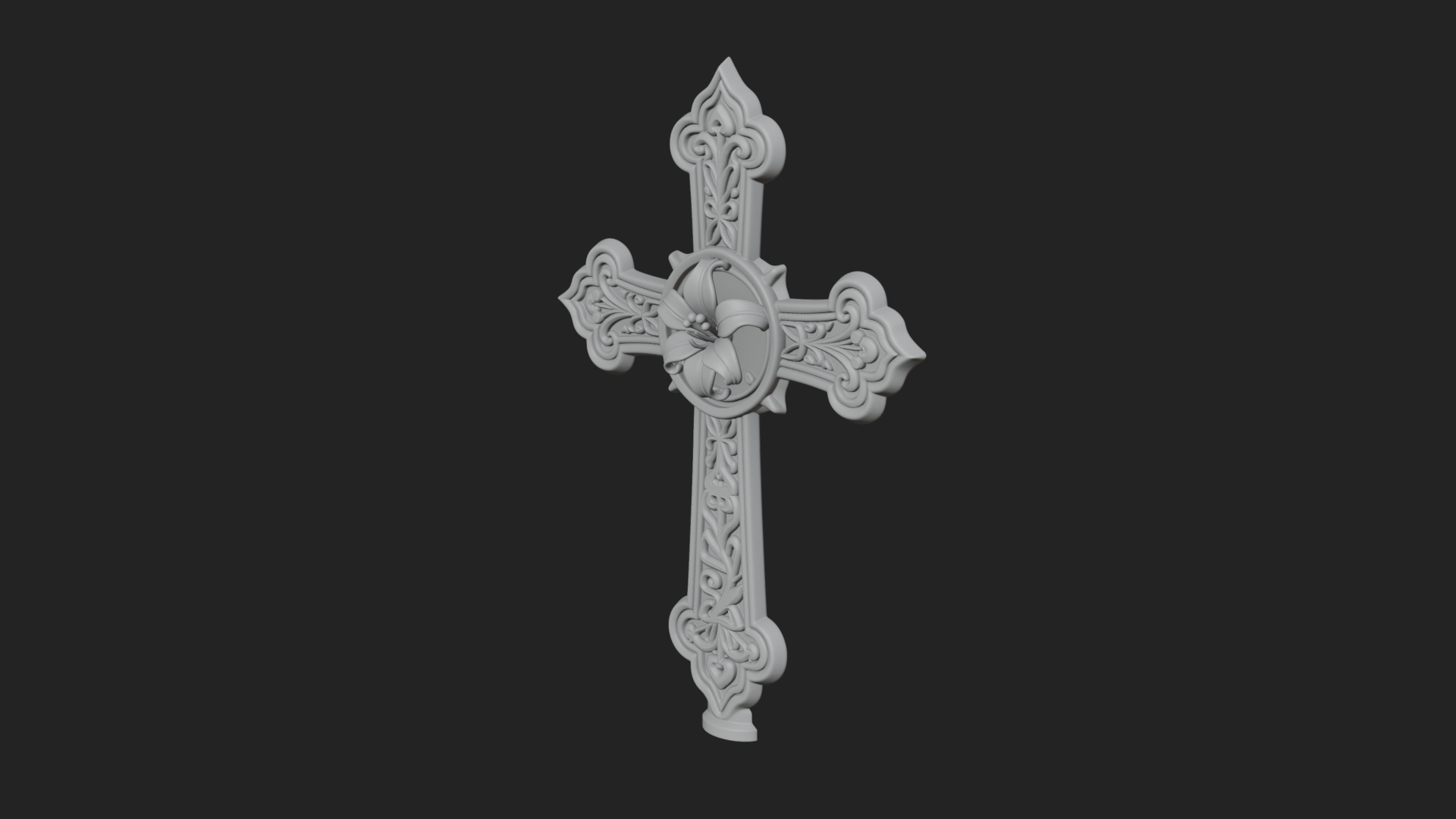 Carved Relief Wall Cross Design 210 3D Print Model 3D Model