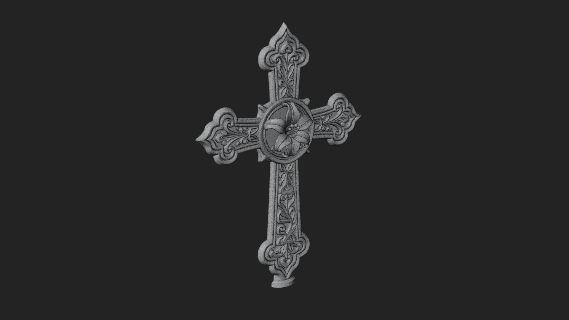 Carved Relief Wall Cross Design 210 3D Print Model 3D Model