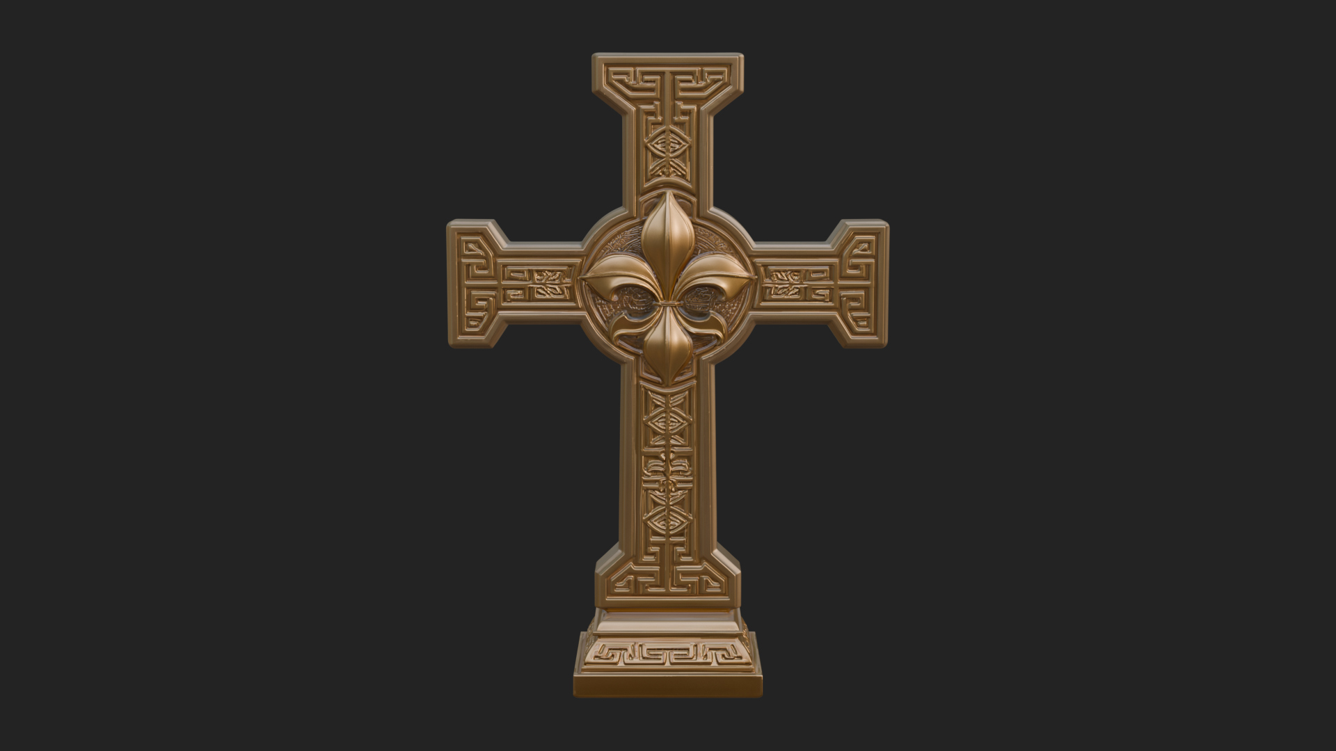 Carved Relief Wall Cross Design 211 3D Print Model 3D Model