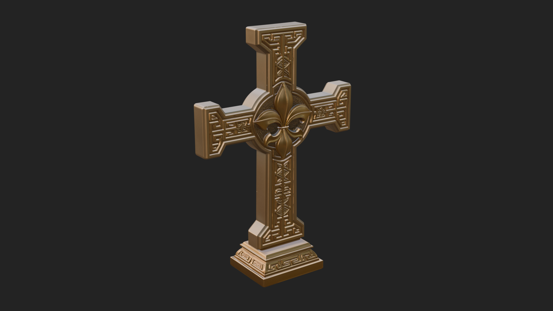 Carved Relief Wall Cross Design 211 3D Print Model 3D Model