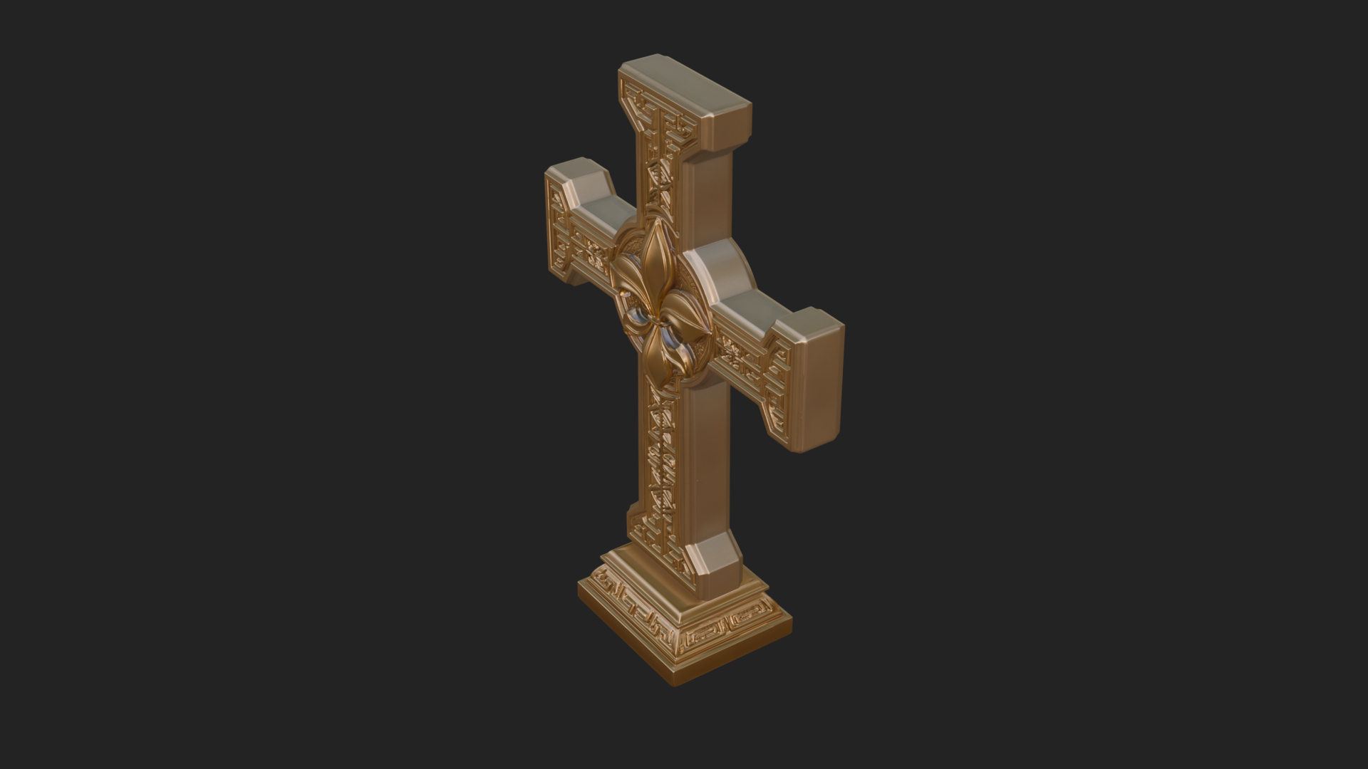 Carved Relief Wall Cross Design 211 3D Print Model 3D Model