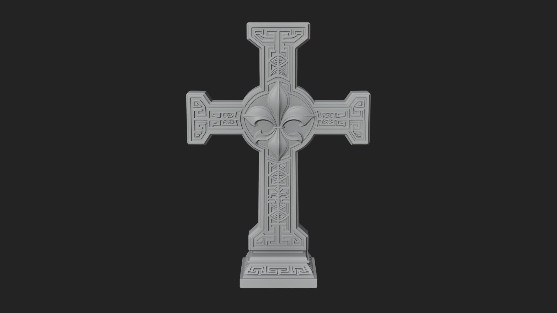 Carved Relief Wall Cross Design 211 3D Print Model 3D Model