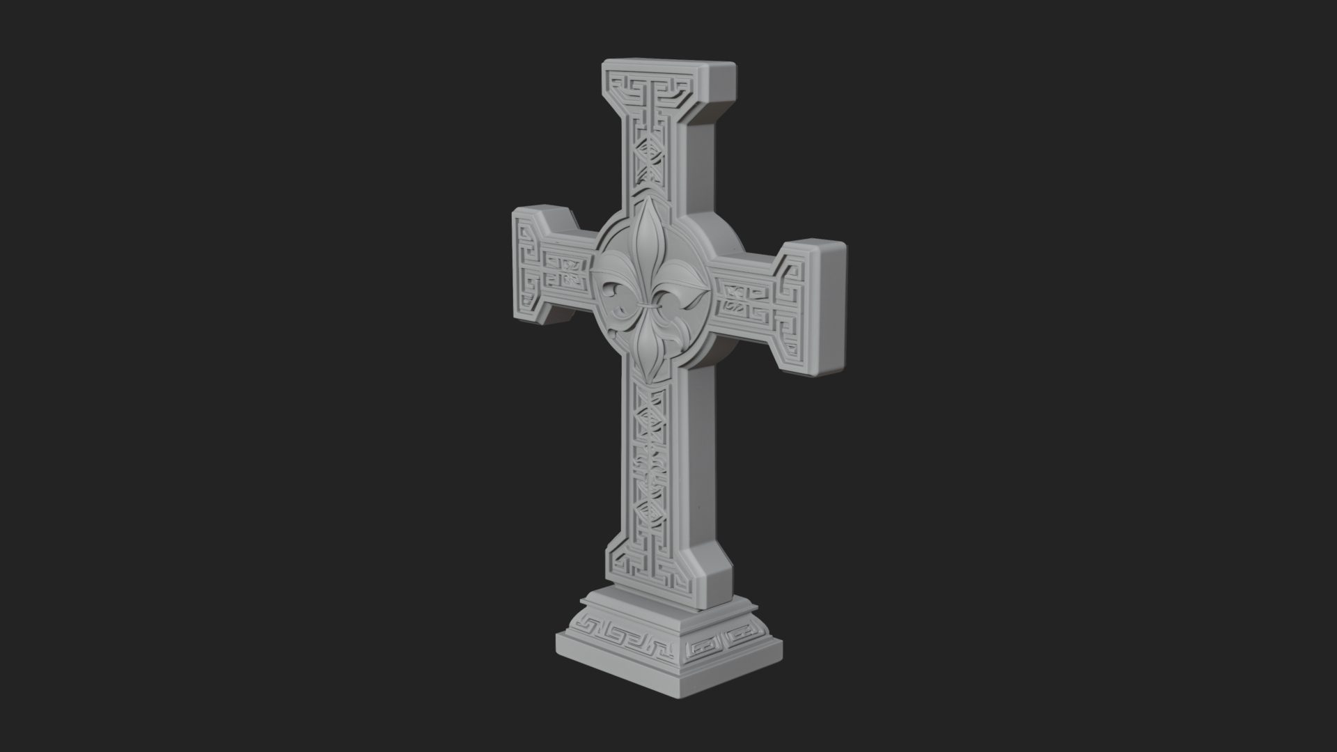 Carved Relief Wall Cross Design 211 3D Print Model 3D Model