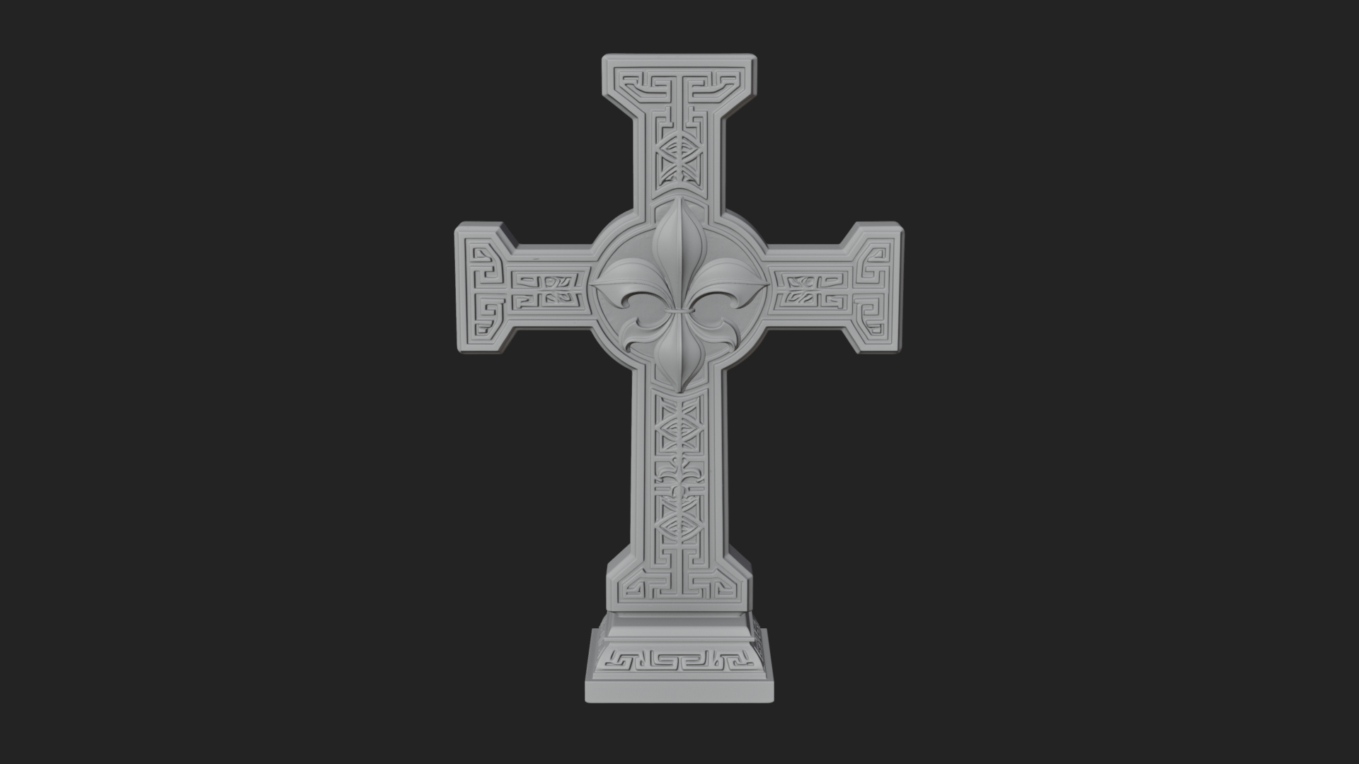 Carved Relief Wall Cross Design 211 3D Print Model 3D Model
