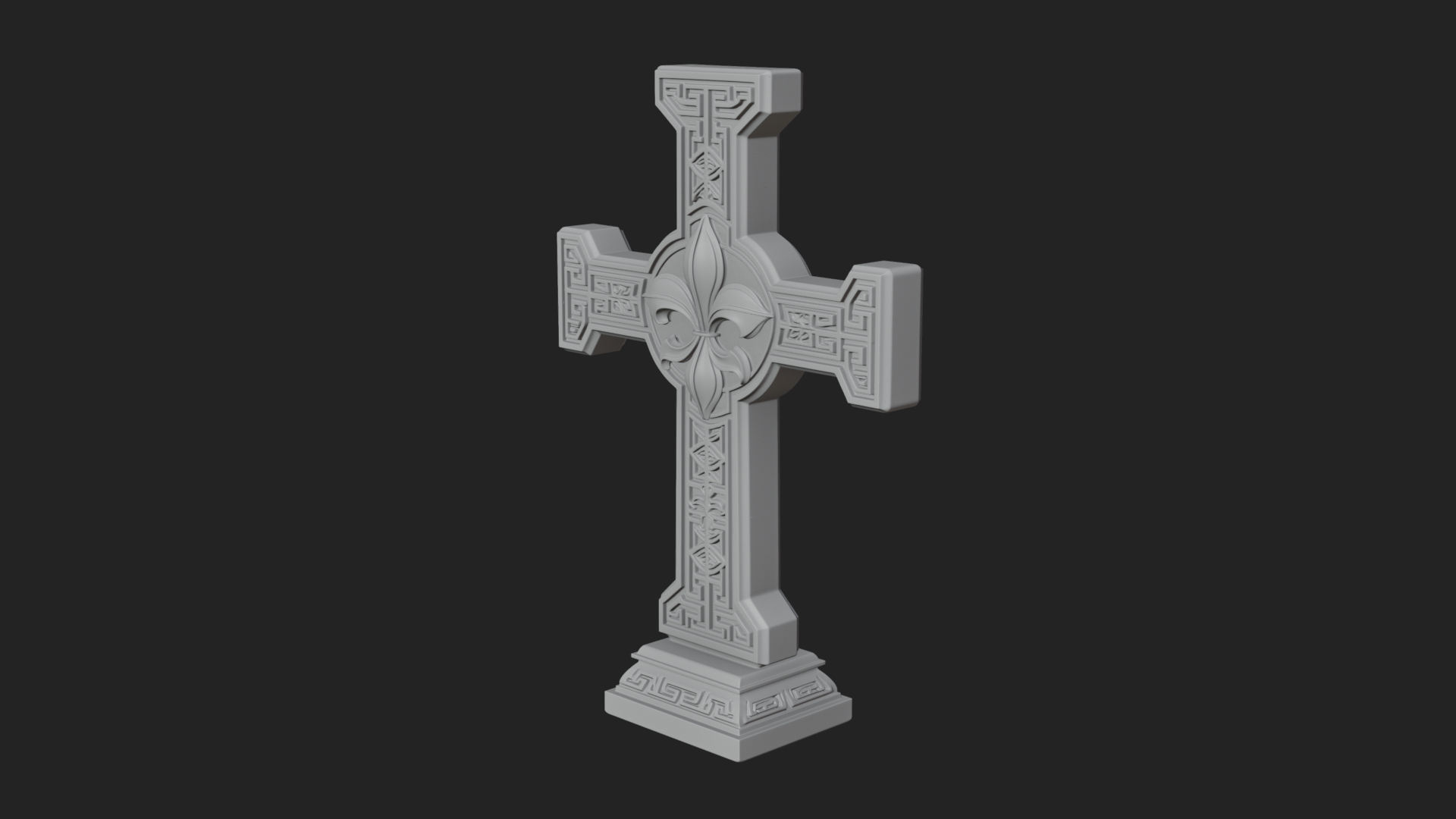 Carved Relief Wall Cross Design 211 3D Print Model 3D Model