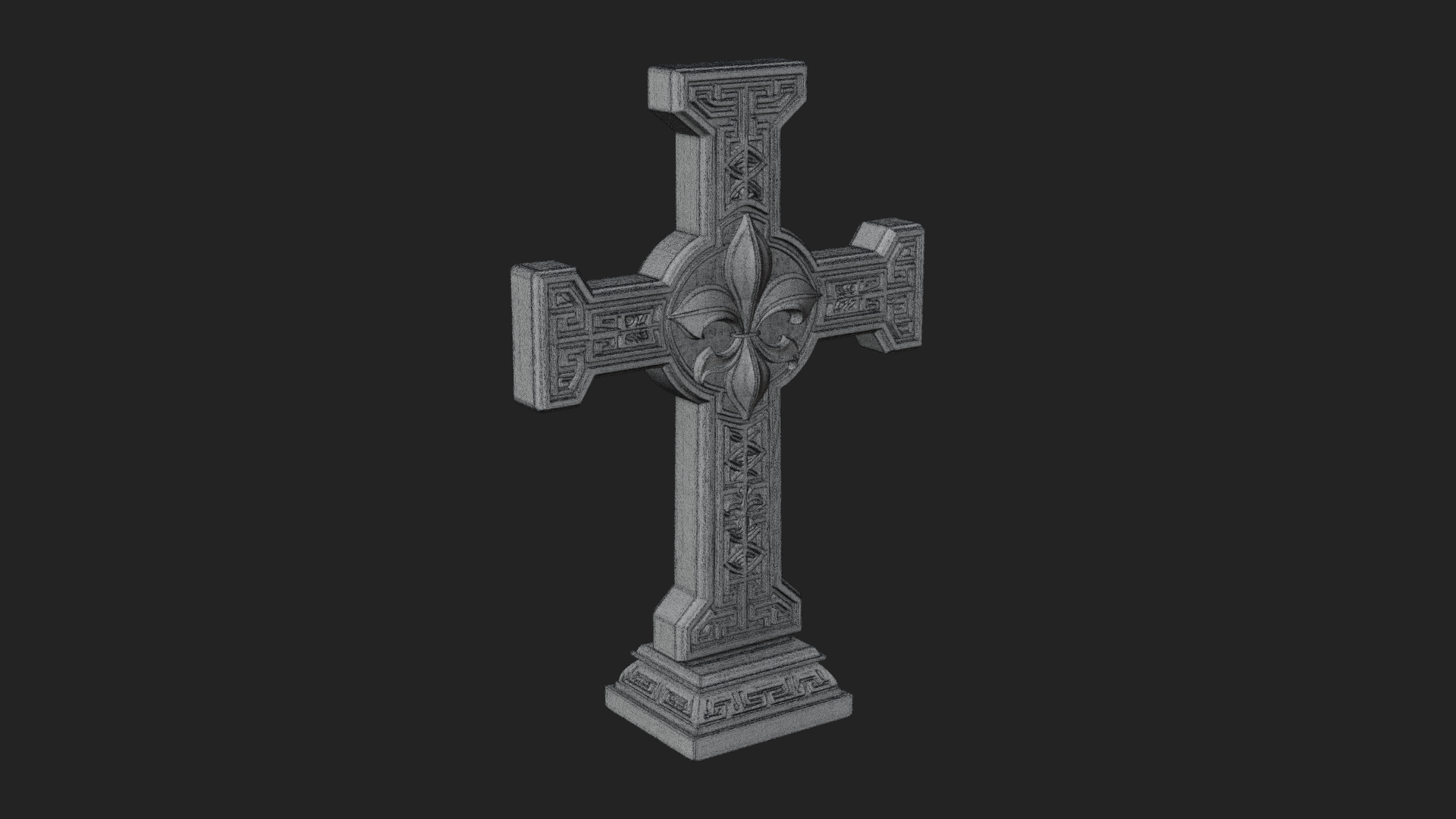 Carved Relief Wall Cross Design 211 3D Print Model 3D Model
