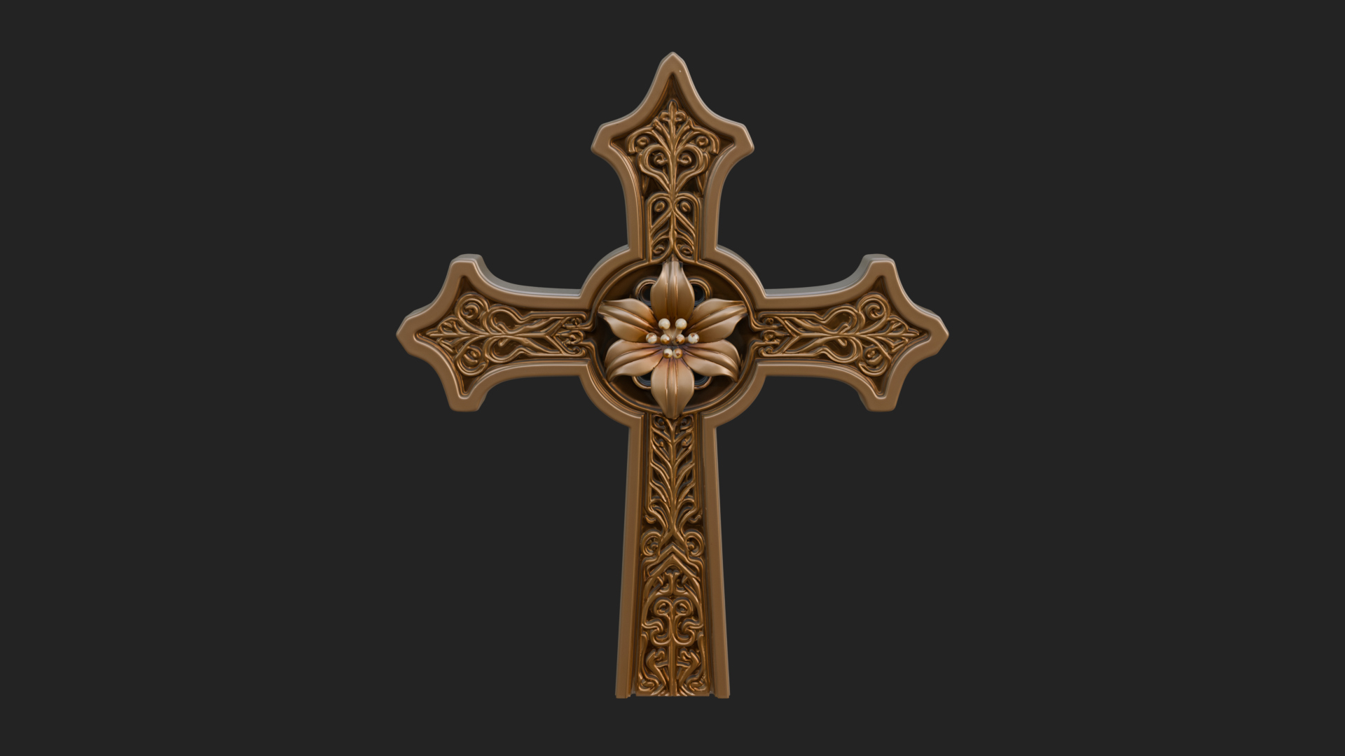 Carved Relief Wall Cross Design 212 3D Print Model 3D Model